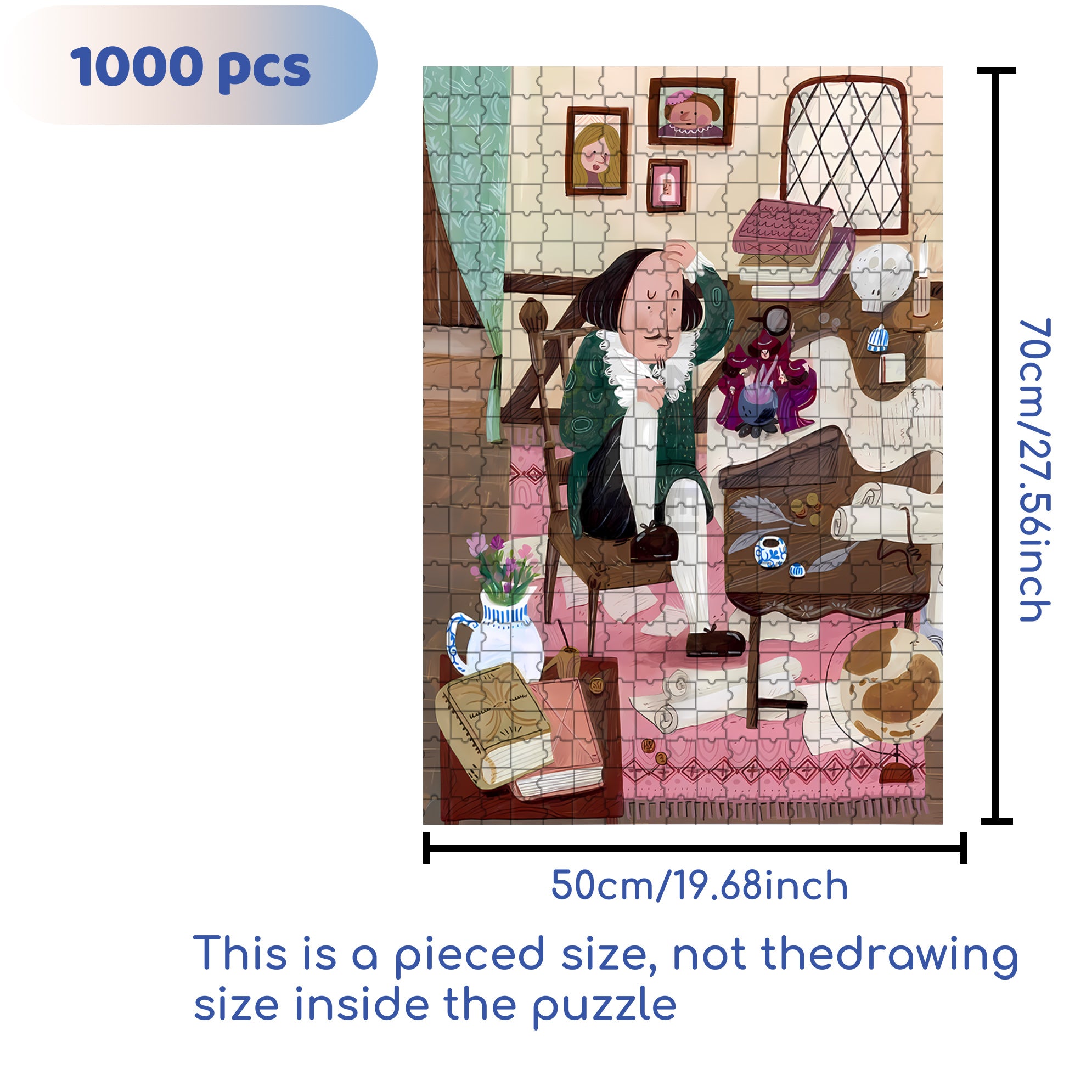 Racking My Brains 500pcs/1000pcs Jigsaw Puzzle, Scratch-Resistant, Interactive Family Game & Brain-Boosting DIY Decor, Perfect for Halloween, Christmas & New Year Gifts, Family Puzzle Game
