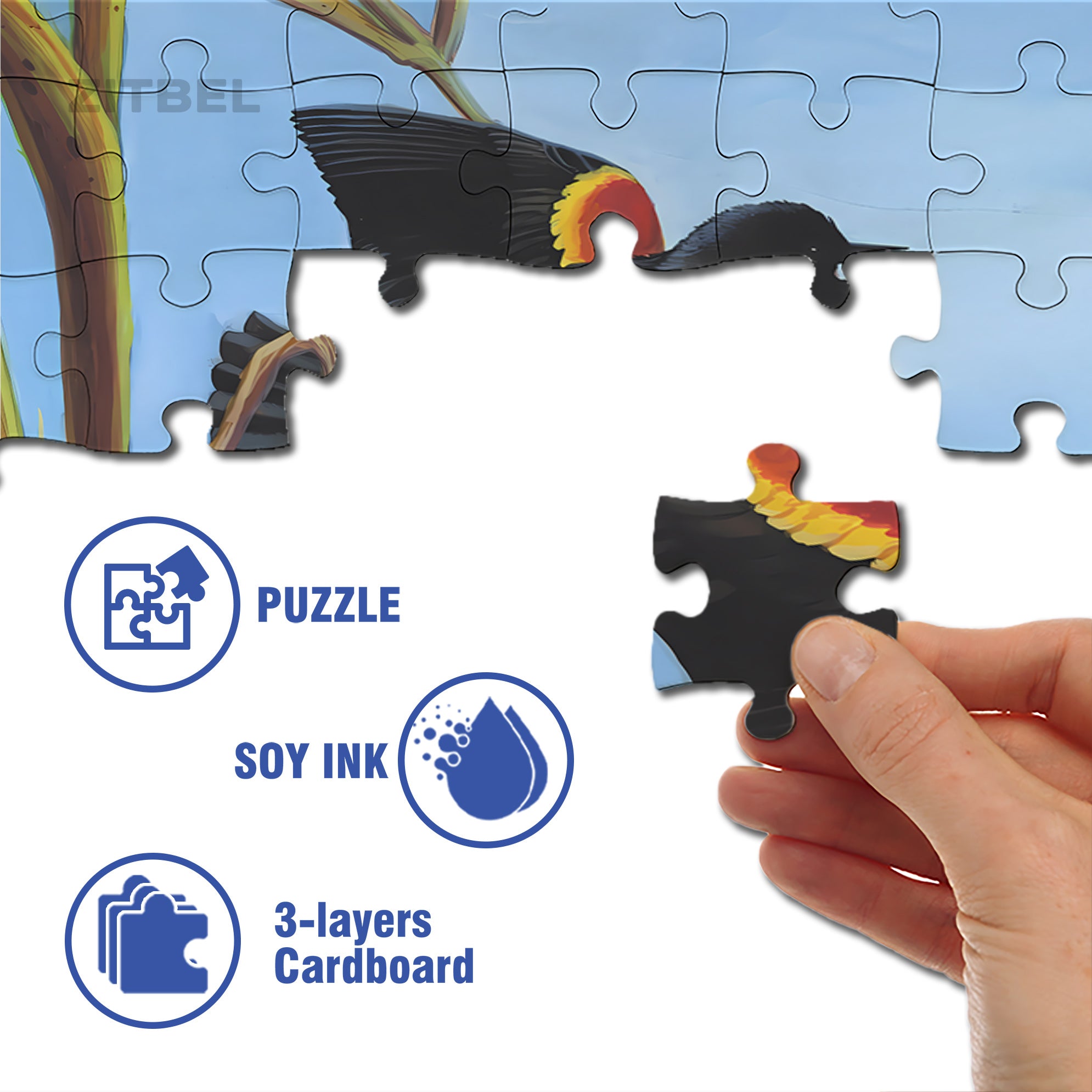 Red-winged Blackbird 500pcs/1000pcs Jigsaw Puzzle, Scratch-Resistant, Interactive Family Game & Brain-Boosting DIY Decor, Perfect for Halloween, Christmas & New Year Gifts, Family Puzzle Game