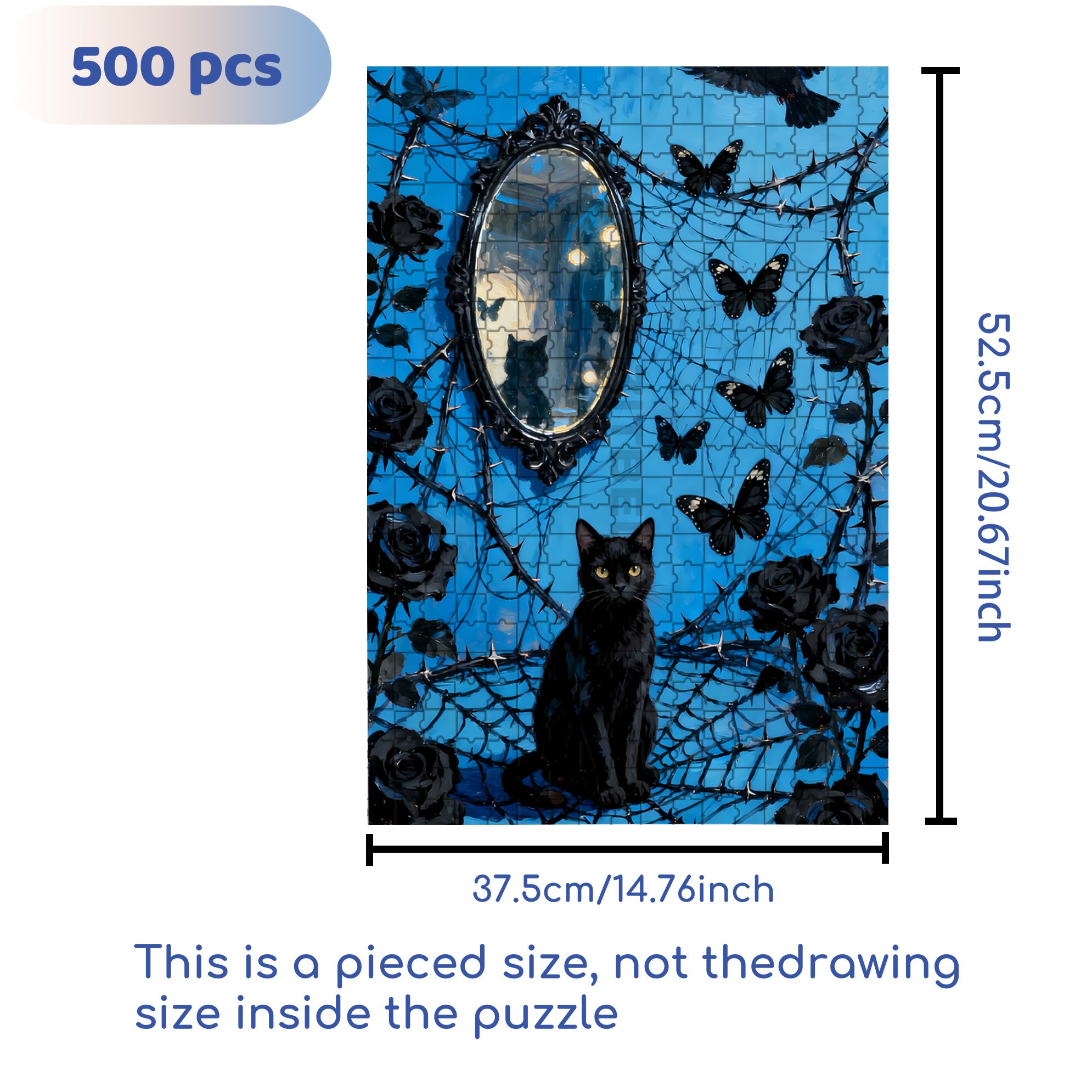 Reflection 500pcs/1000pcs Jigsaw Puzzle, Scratch-Resistant, Interactive Family Game & Brain-Boosting DIY Decor, Perfect for Halloween, Christmas & New Year Gifts, Family Puzzle Game