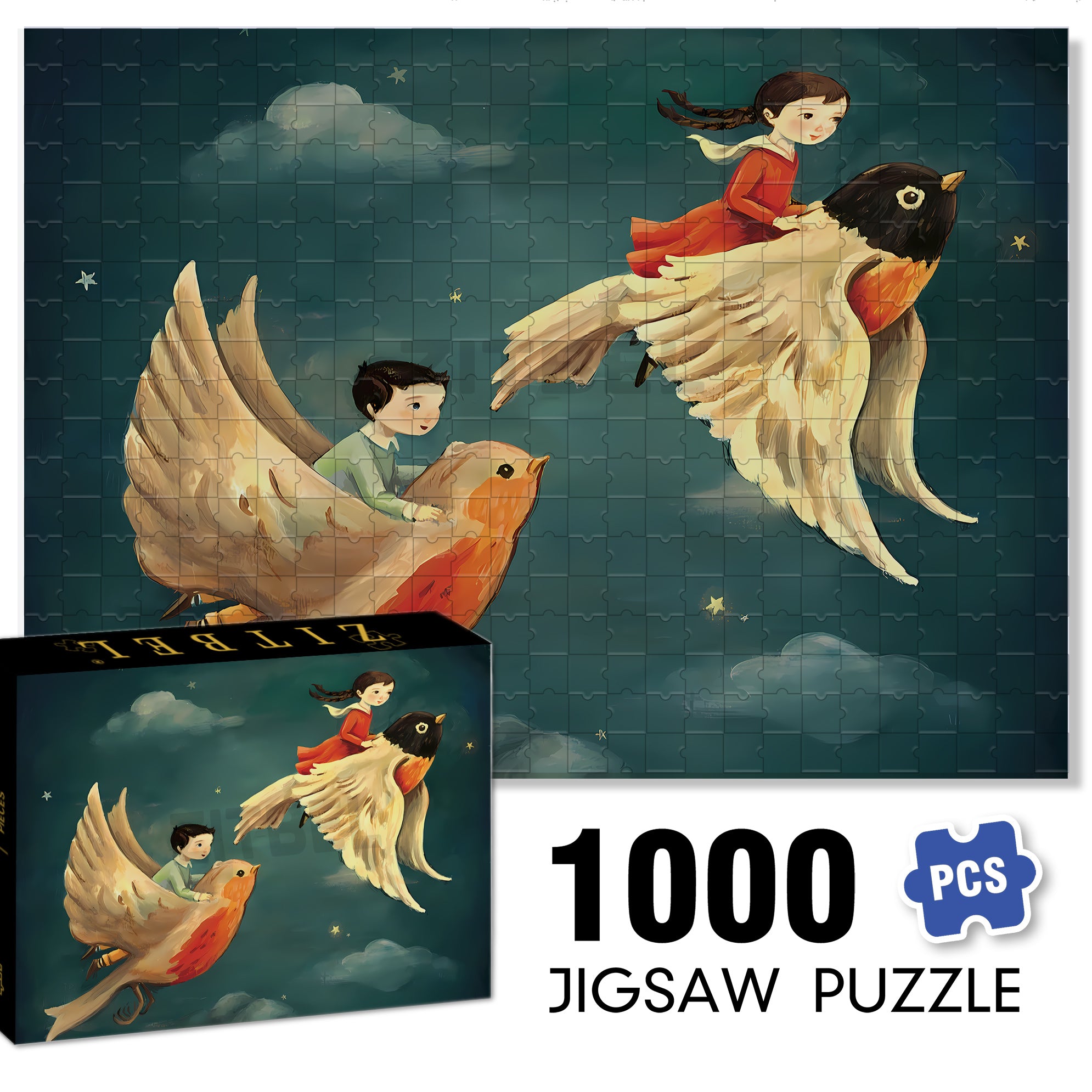 Robin Dreamers 500pcs/1000pcs Jigsaw Puzzle, Scratch-Resistant, Interactive Family Game & Brain-Boosting DIY Decor, Perfect for Halloween, Christmas & New Year Gifts, Family Puzzle Game