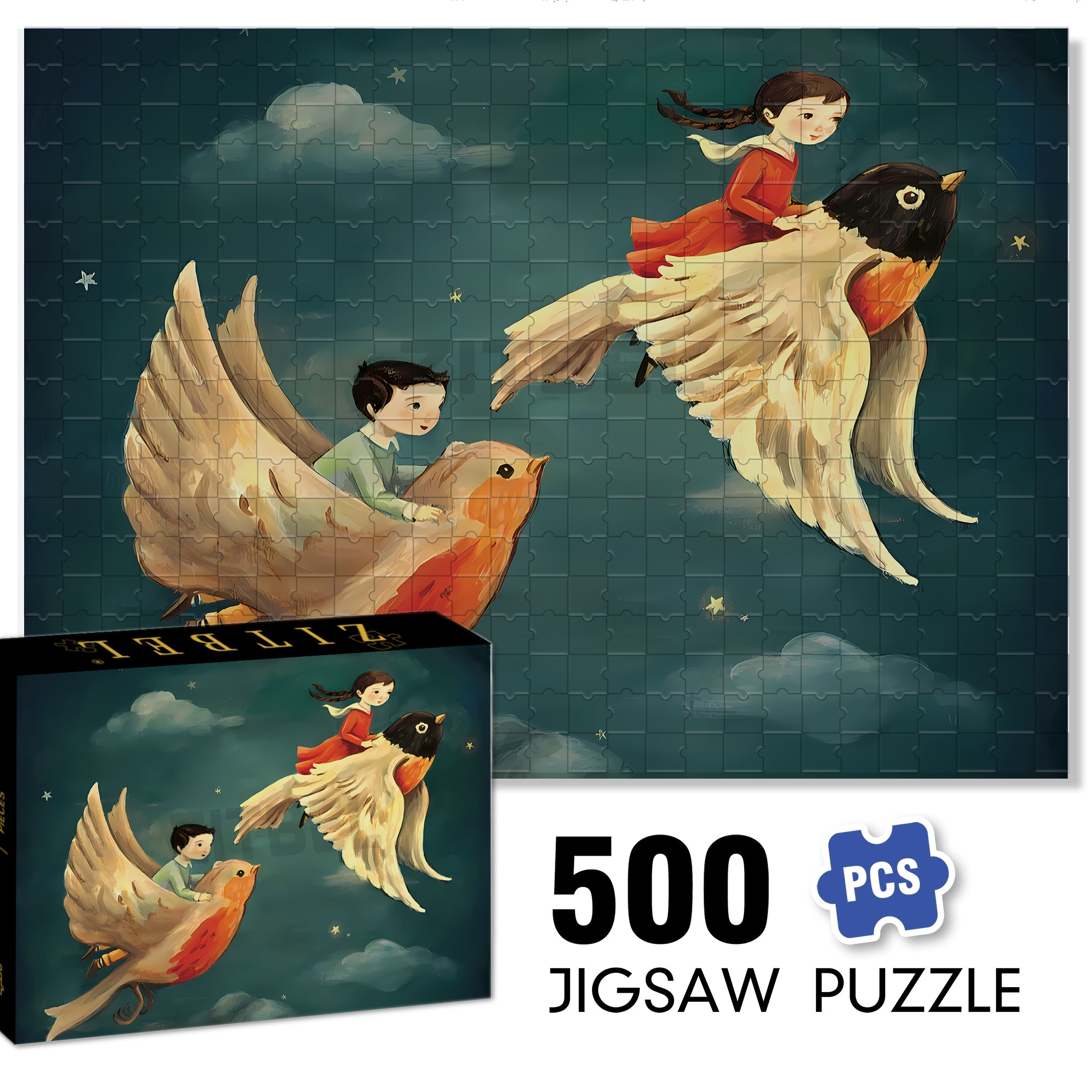 Robin Dreamers 500pcs/1000pcs Jigsaw Puzzle, Scratch-Resistant, Interactive Family Game & Brain-Boosting DIY Decor, Perfect for Halloween, Christmas & New Year Gifts, Family Puzzle Game