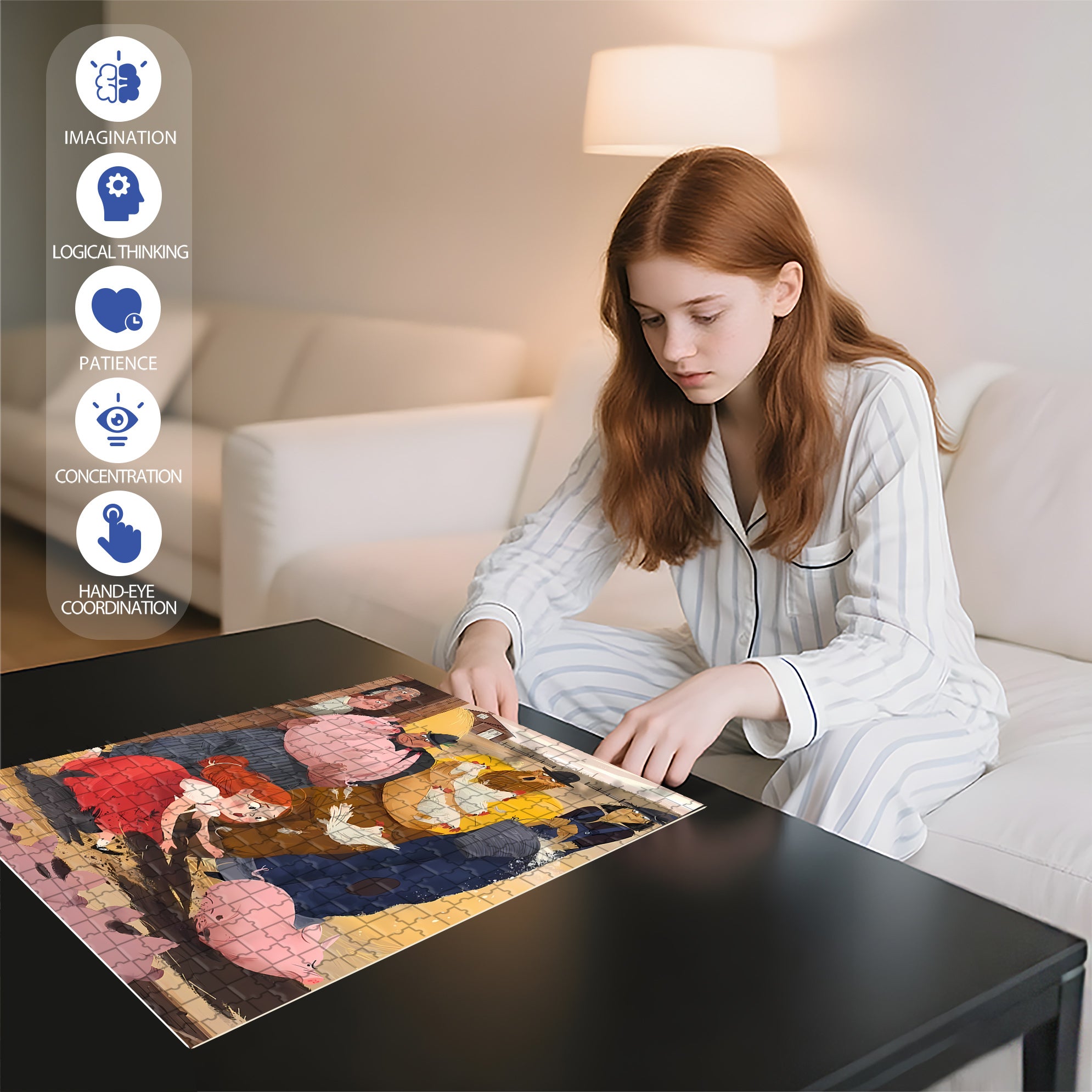 Run! 500pcs/1000pcs Jigsaw Puzzle, Scratch-Resistant, Interactive Family Game & Brain-Boosting DIY Decor, Perfect for Halloween, Christmas & New Year Gifts, Family Puzzle Game