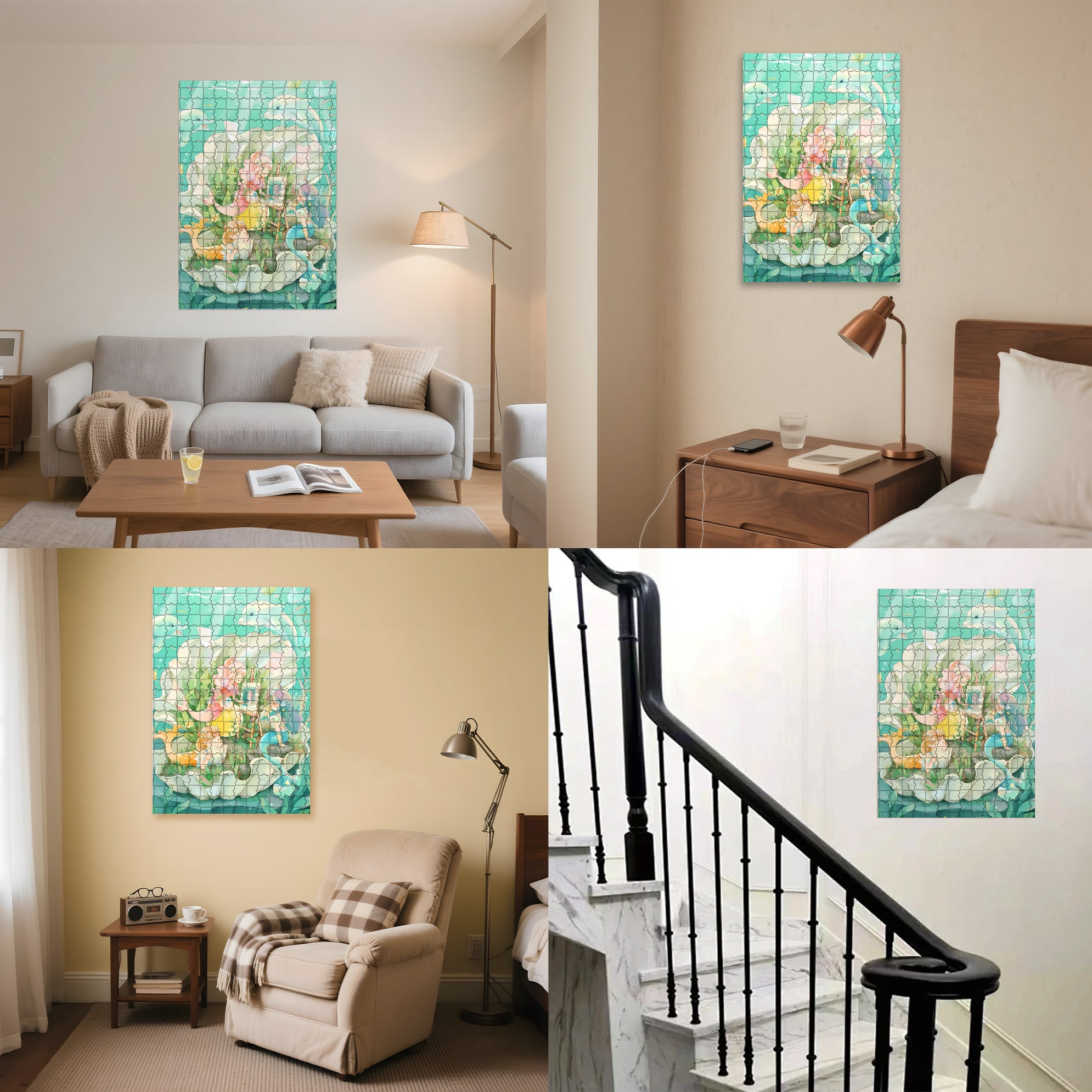 Save And Follow 500pcs/1000pcs Jigsaw Puzzle, Scratch-Resistant, Interactive Family Game & Brain-Boosting DIY Decor, Perfect for Halloween, Christmas & New Year Gifts, Family Puzzle Game