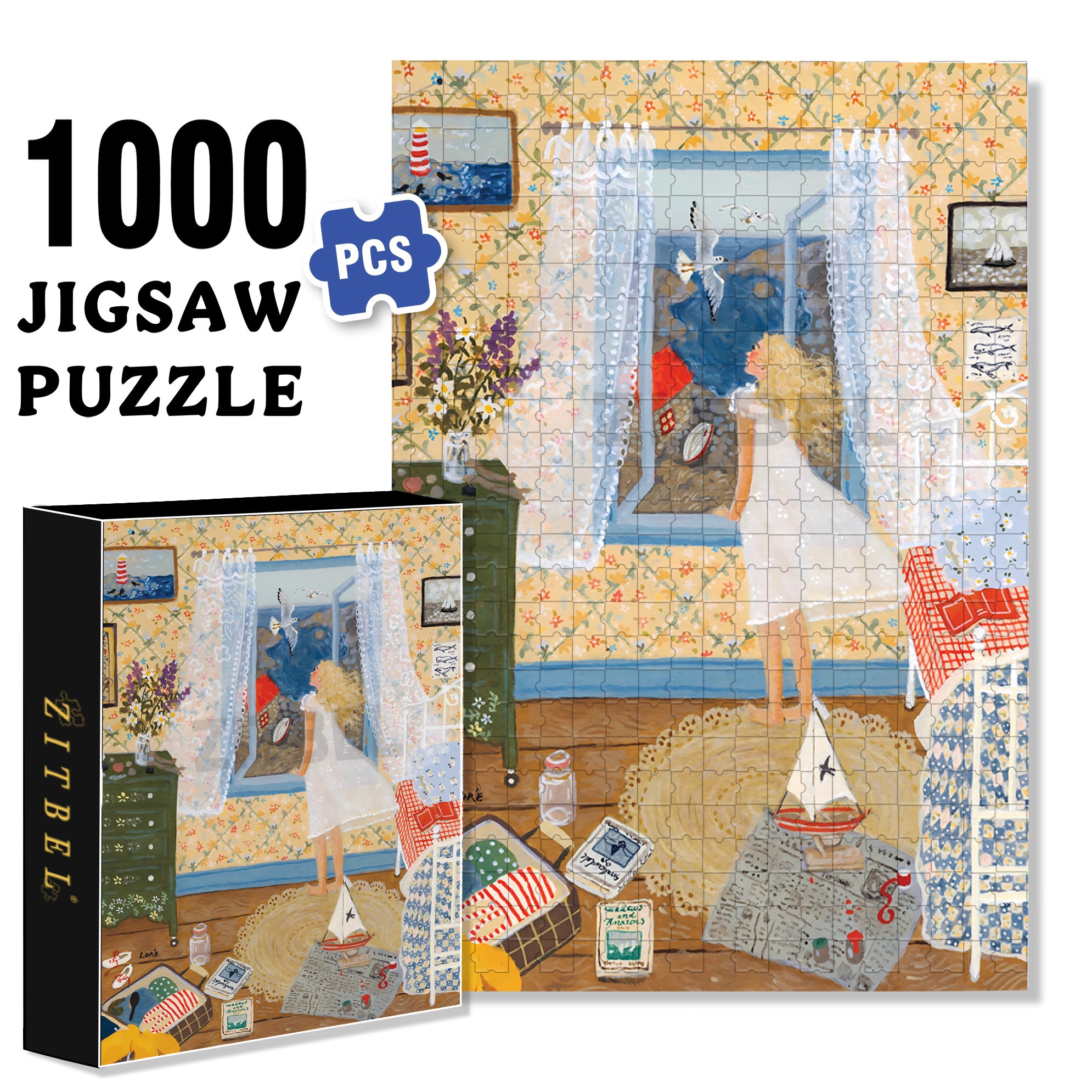 Seabird 500pcs/1000pcs Jigsaw Puzzle, Scratch-Resistant, Interactive Family Game & Brain-Boosting DIY Decor, Perfect for Halloween, Christmas & New Year Gifts, Family Puzzle Game