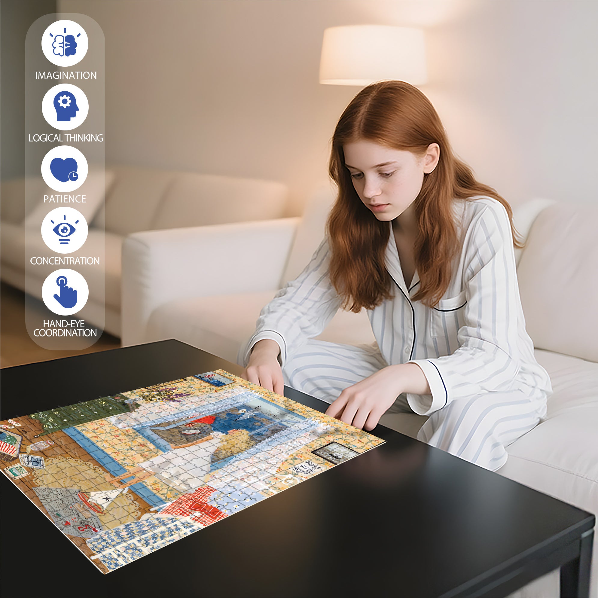 Seabird 500pcs/1000pcs Jigsaw Puzzle, Scratch-Resistant, Interactive Family Game & Brain-Boosting DIY Decor, Perfect for Halloween, Christmas & New Year Gifts, Family Puzzle Game