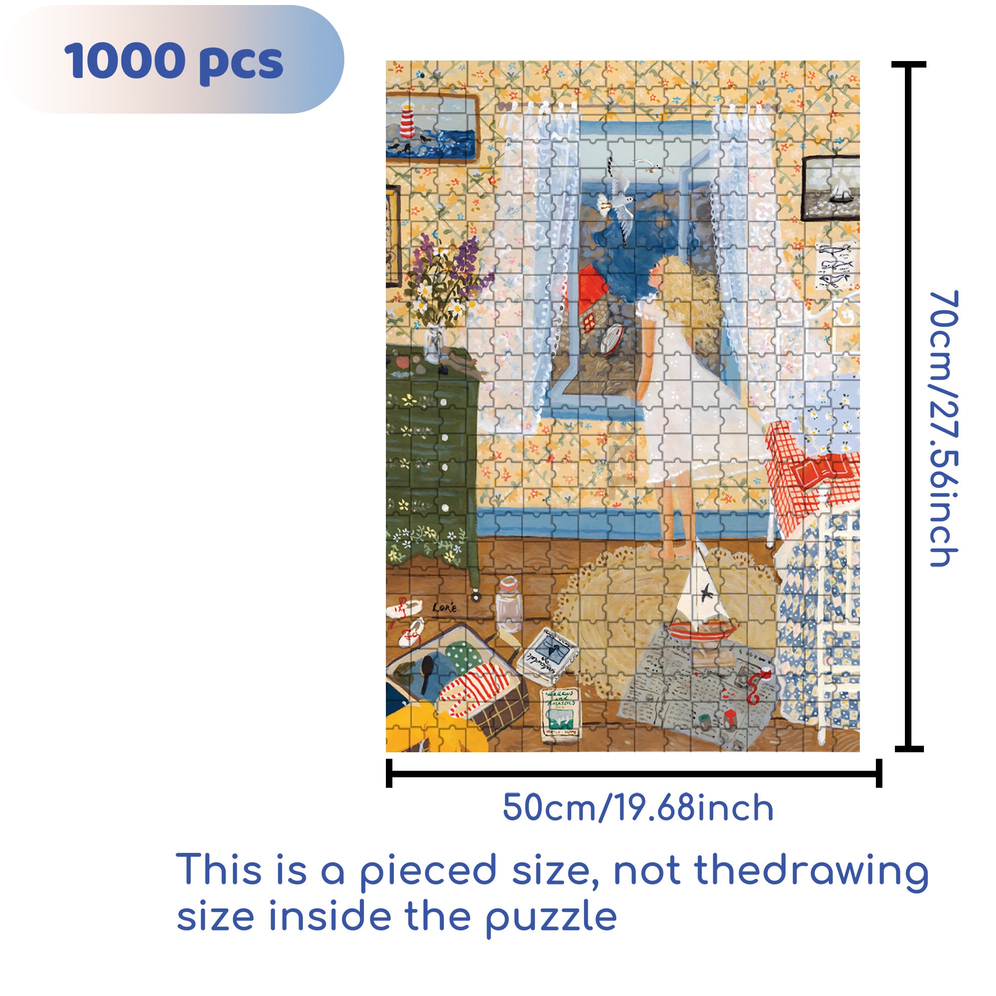 Seabird 500pcs/1000pcs Jigsaw Puzzle, Scratch-Resistant, Interactive Family Game & Brain-Boosting DIY Decor, Perfect for Halloween, Christmas & New Year Gifts, Family Puzzle Game