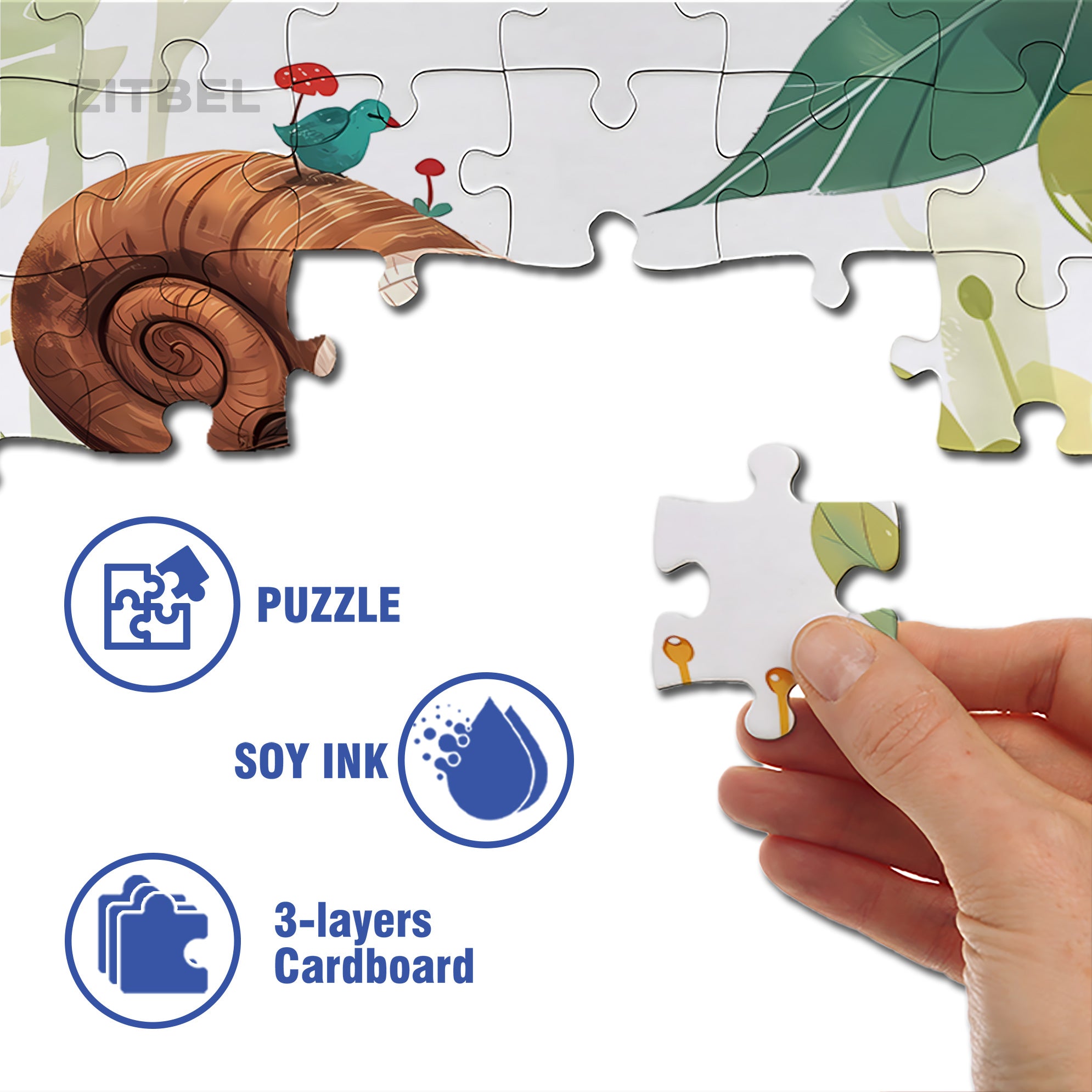 Snail and Janice 500pcs/1000pcs Jigsaw Puzzle, Scratch-Resistant, Interactive Family Game & Brain-Boosting DIY Decor, Perfect for Halloween, Christmas & New Year Gifts, Family Puzzle Game