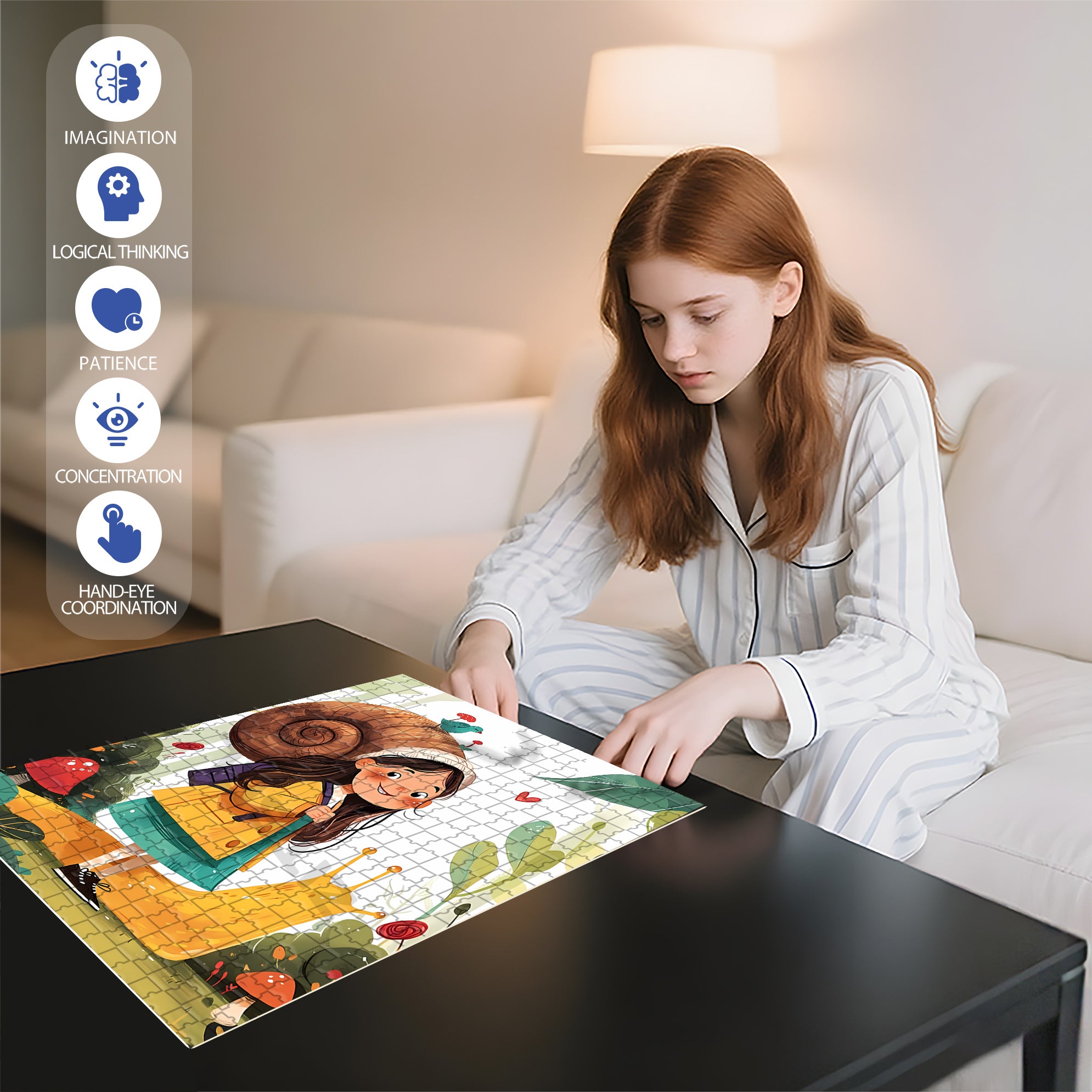 Snail and Janice 500pcs/1000pcs Jigsaw Puzzle, Scratch-Resistant, Interactive Family Game & Brain-Boosting DIY Decor, Perfect for Halloween, Christmas & New Year Gifts, Family Puzzle Game