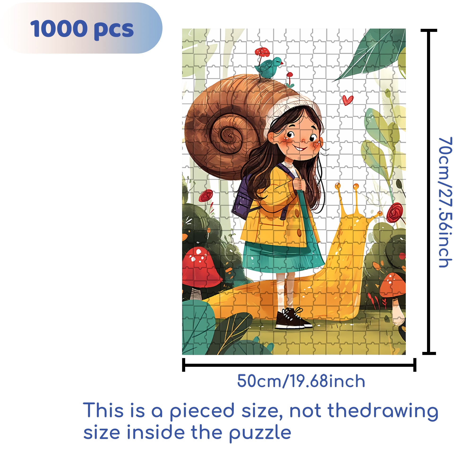 Snail and Janice 500pcs/1000pcs Jigsaw Puzzle, Scratch-Resistant, Interactive Family Game & Brain-Boosting DIY Decor, Perfect for Halloween, Christmas & New Year Gifts, Family Puzzle Game