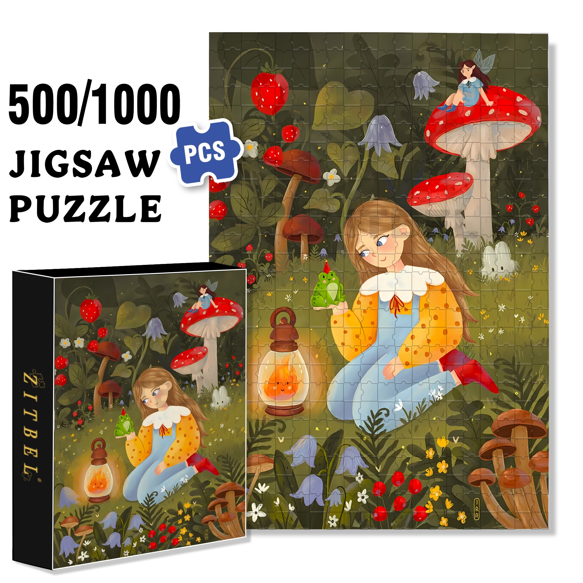 The Frog Prince 500pcs/1000pcs Jigsaw Puzzle, Scratch-Resistant, Interactive Family Game & Brain-Boosting DIY Decor, Perfect for Halloween, Christmas & New Year Gifts, Family Puzzle Game