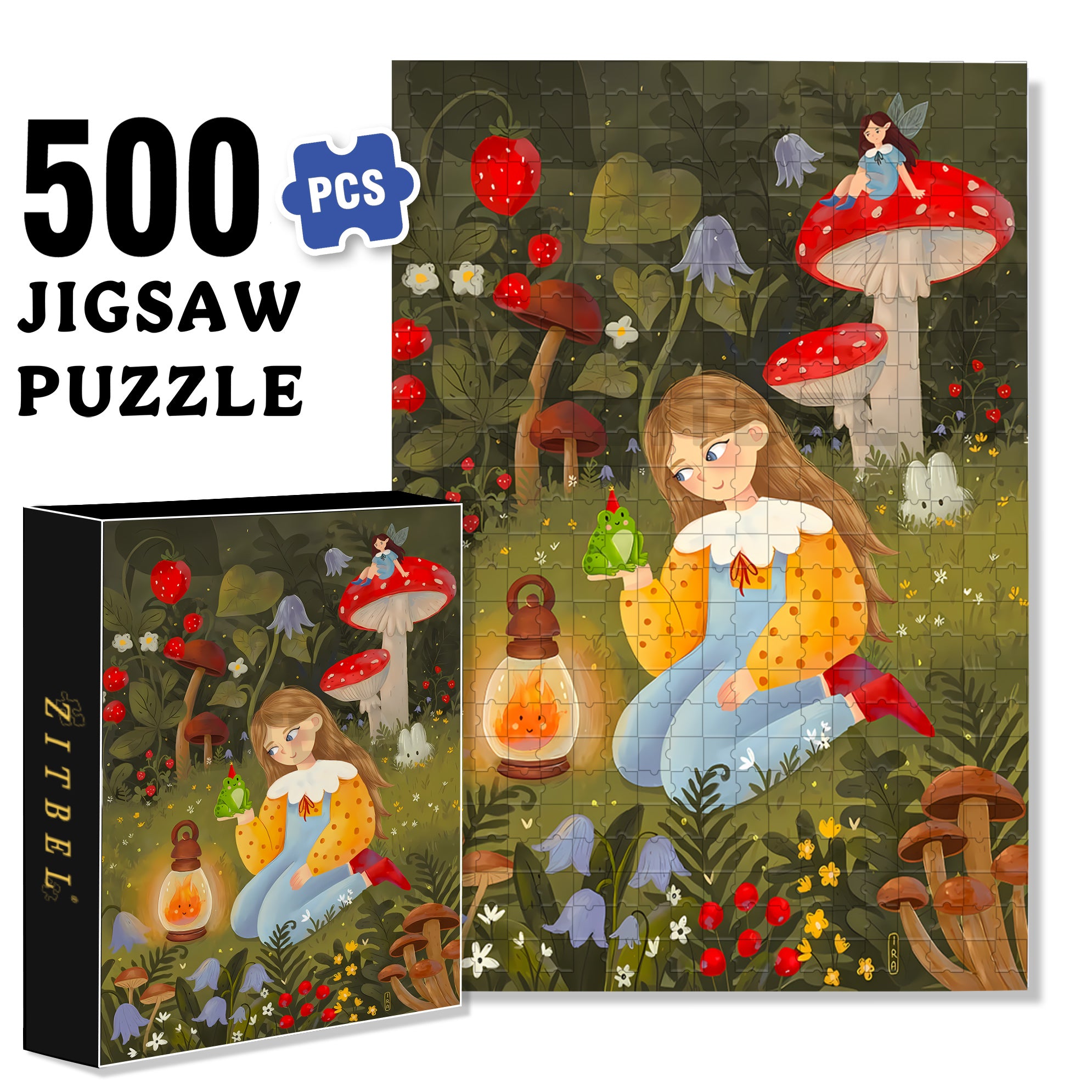 The Frog Prince 500pcs/1000pcs Jigsaw Puzzle, Scratch-Resistant, Interactive Family Game & Brain-Boosting DIY Decor, Perfect for Halloween, Christmas & New Year Gifts, Family Puzzle Game