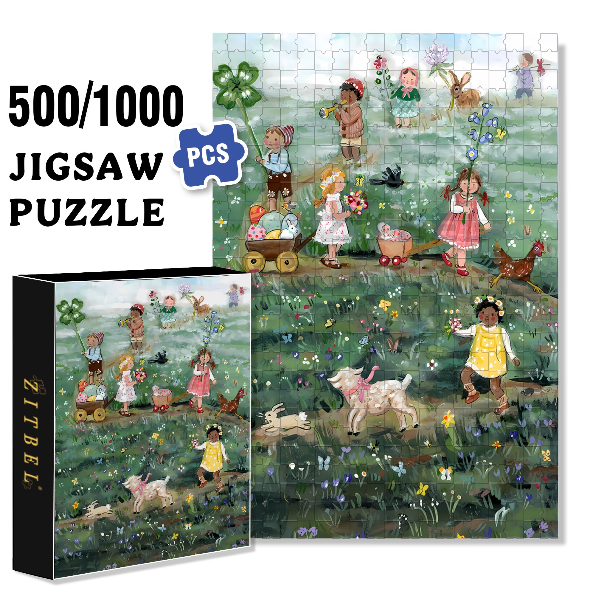 The Spring Parade 500pcs/1000pcs Jigsaw Puzzle, Scratch-Resistant, Interactive Family Game & Brain-Boosting DIY Decor, Perfect for Halloween, Christmas & New Year Gifts, Family Puzzle Game