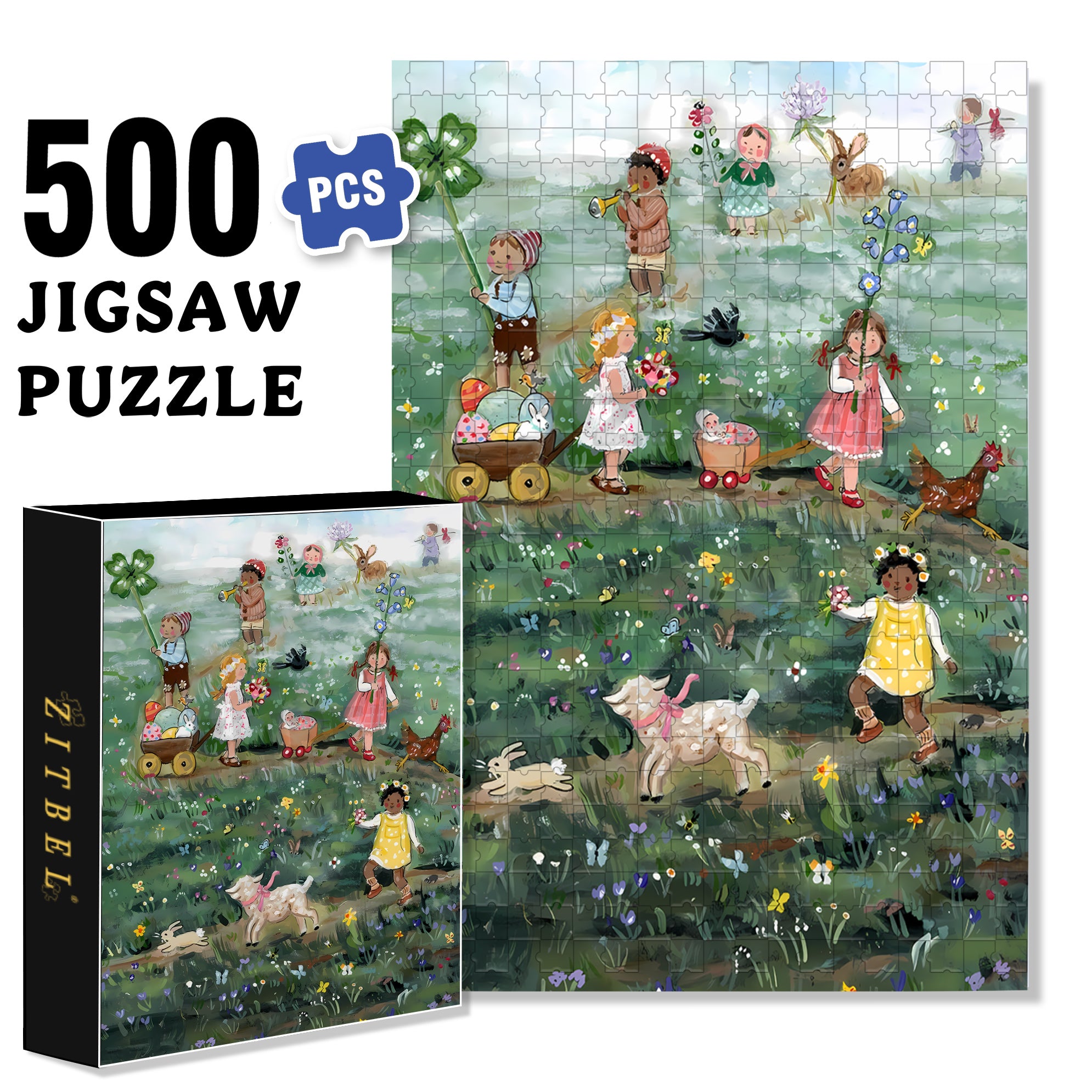 The Spring Parade 500pcs/1000pcs Jigsaw Puzzle, Scratch-Resistant, Interactive Family Game & Brain-Boosting DIY Decor, Perfect for Halloween, Christmas & New Year Gifts, Family Puzzle Game