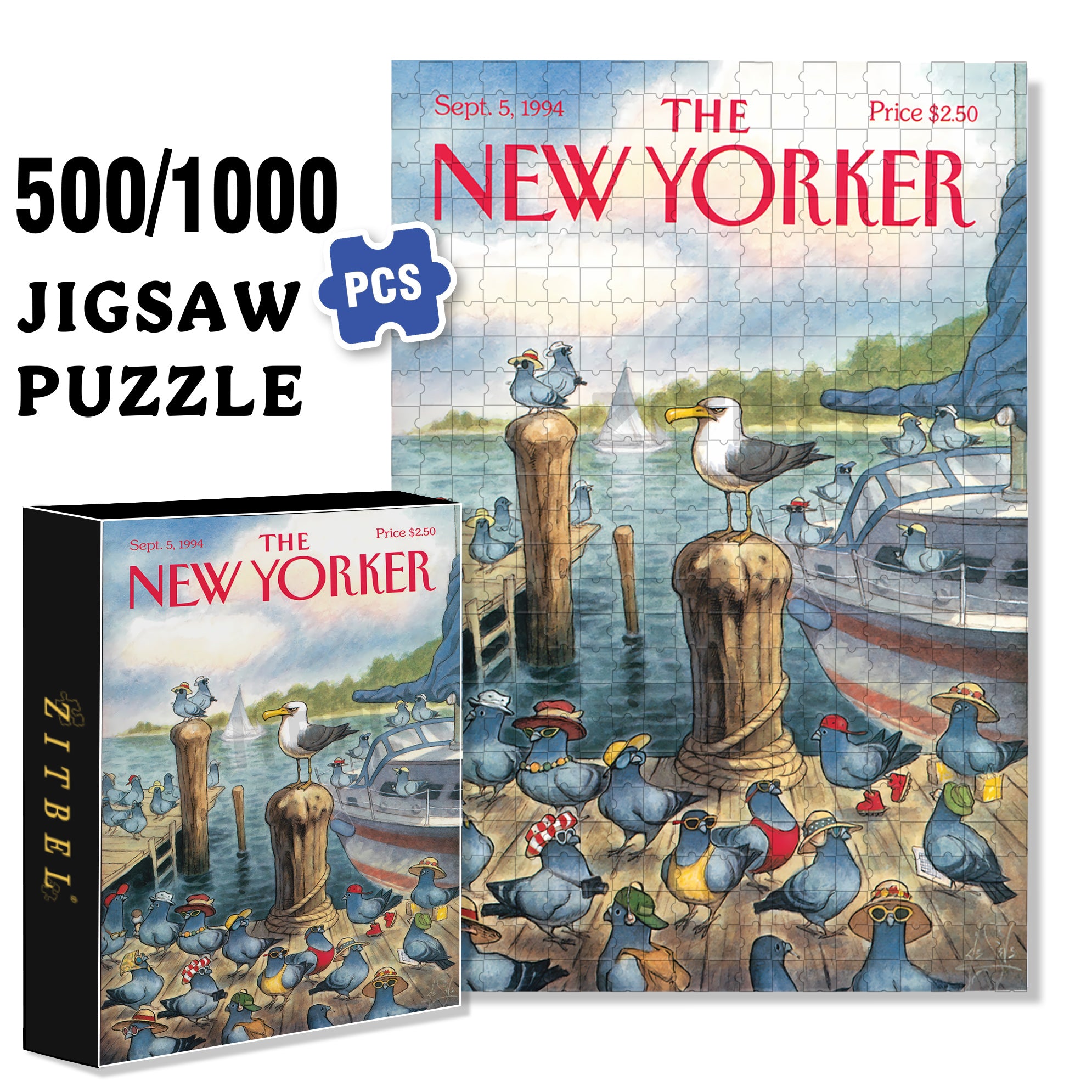 Tourist Season 500pcs/1000pcs Jigsaw Puzzle, Scratch-Resistant, Interactive Family Game & Brain-Boosting DIY Decor, Perfect for Halloween, Christmas & New Year Gifts, Family Puzzle Game