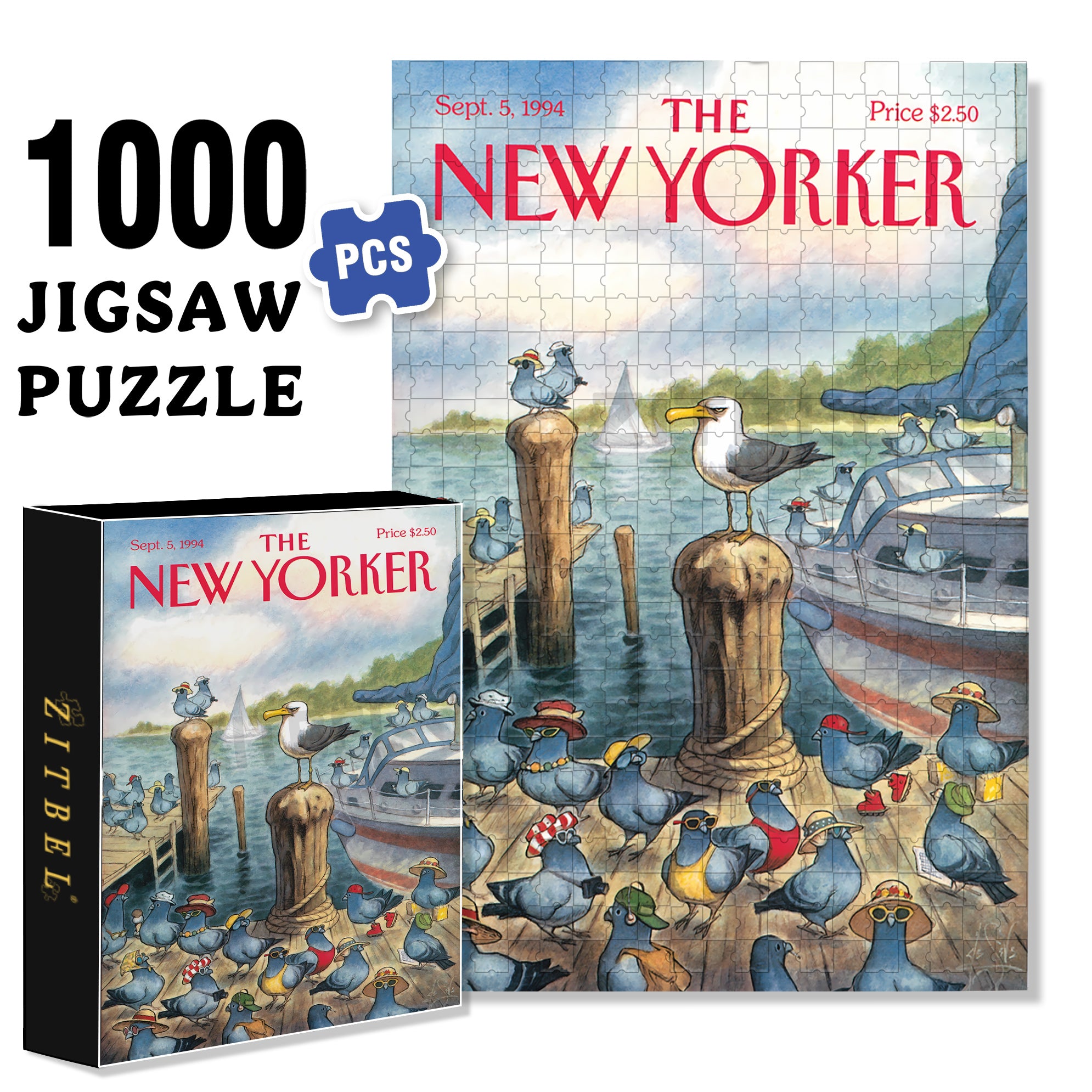 Tourist Season 500pcs/1000pcs Jigsaw Puzzle, Scratch-Resistant, Interactive Family Game & Brain-Boosting DIY Decor, Perfect for Halloween, Christmas & New Year Gifts, Family Puzzle Game