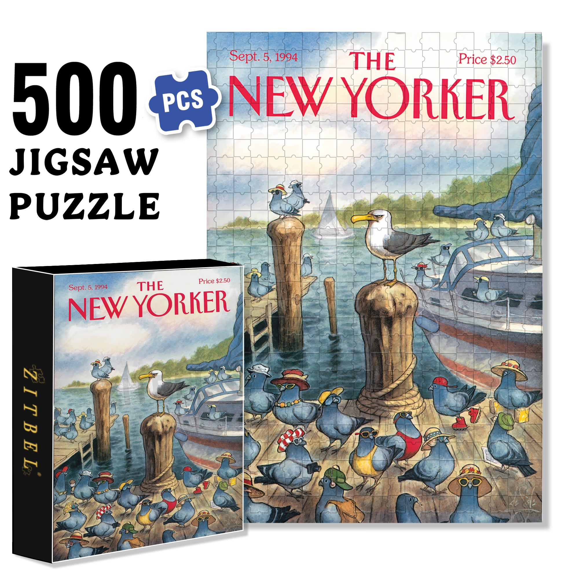 Tourist Season 500pcs/1000pcs Jigsaw Puzzle, Scratch-Resistant, Interactive Family Game & Brain-Boosting DIY Decor, Perfect for Halloween, Christmas & New Year Gifts, Family Puzzle Game
