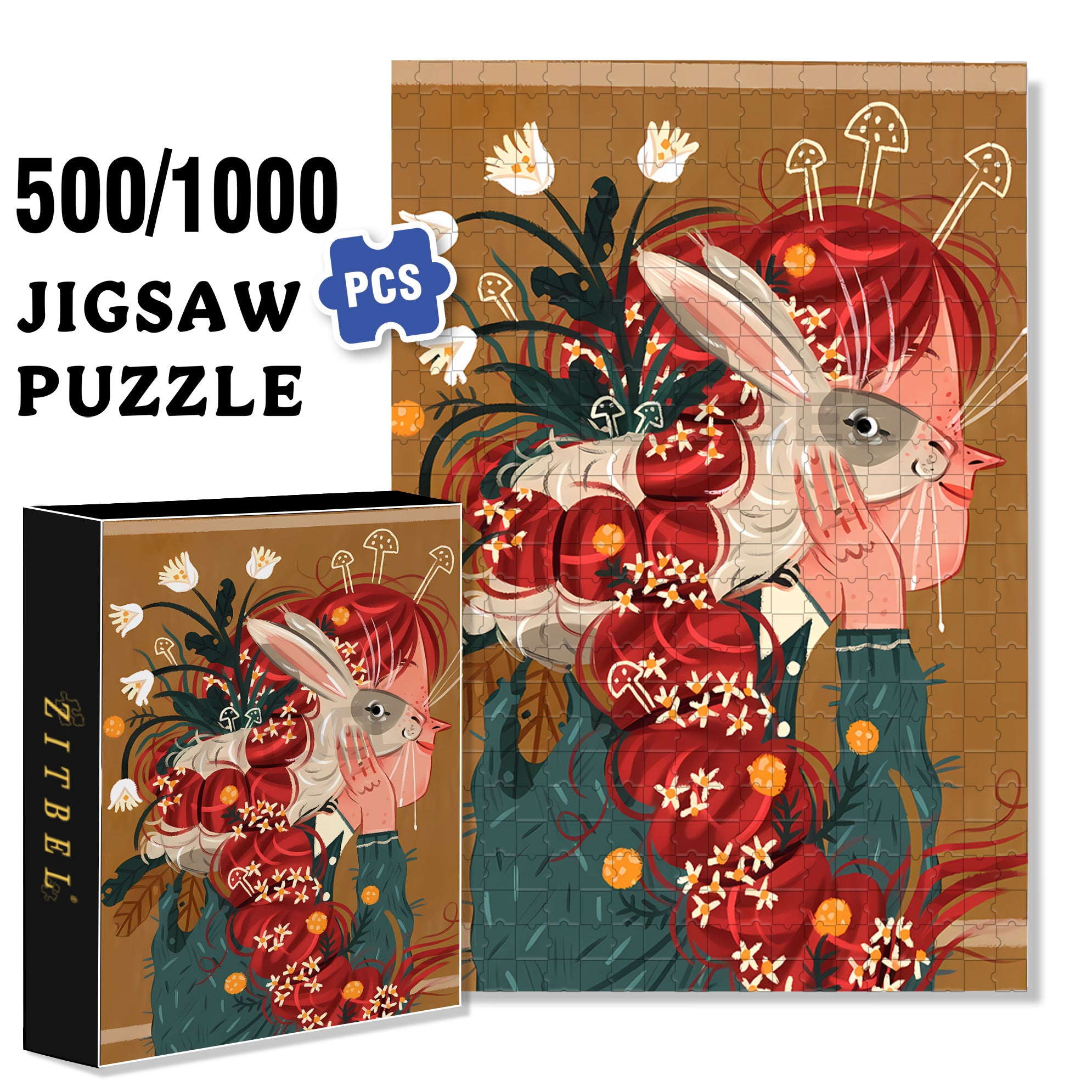 Trinity 500pcs/1000pcs Jigsaw Puzzle, Scratch-Resistant, Interactive Family Game & Brain-Boosting DIY Decor, Perfect for Halloween, Christmas & New Year Gifts, Family Puzzle Game