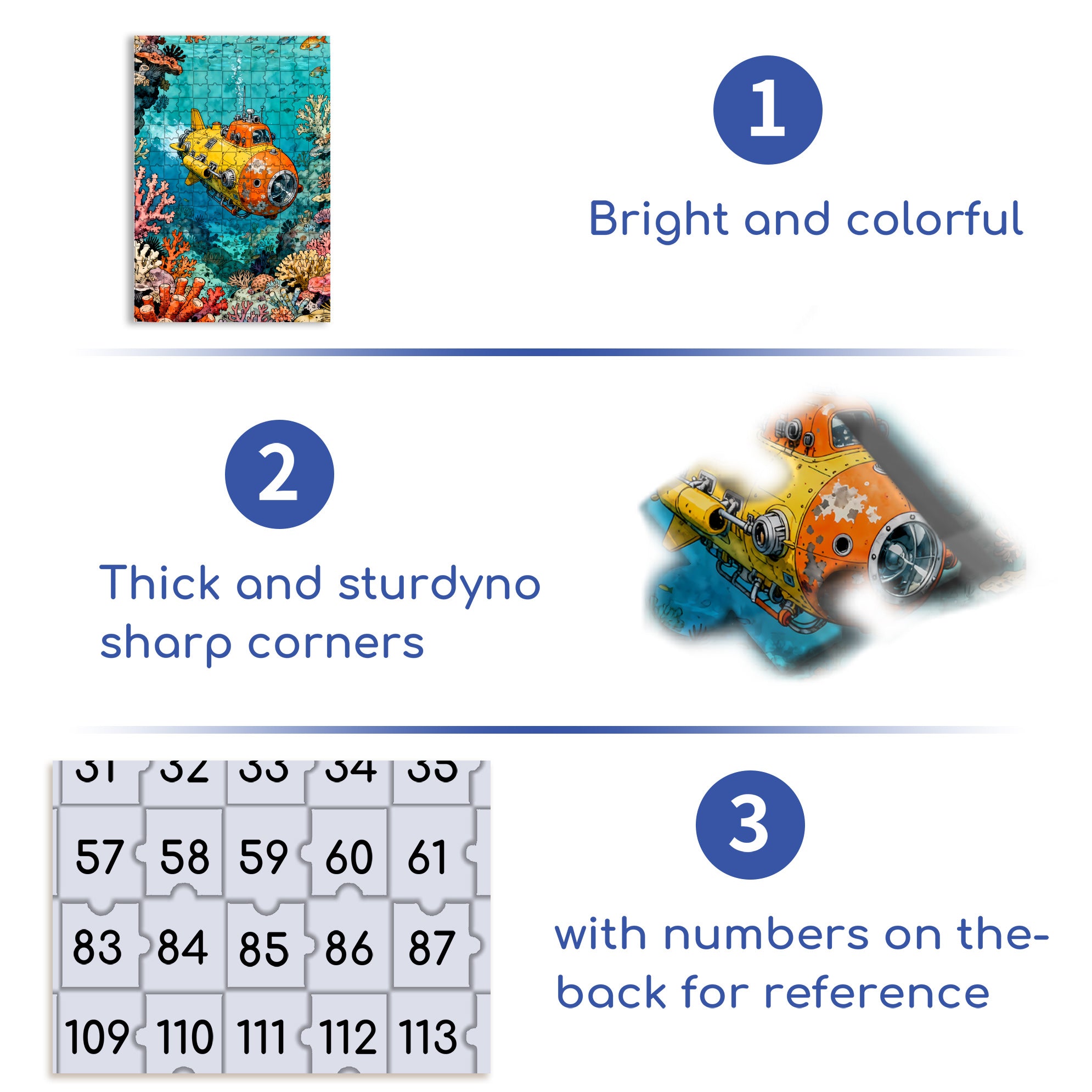 Undersea Adventure 500pcs/1000pcs Jigsaw Puzzle, Scratch-Resistant, Interactive Family Game & Brain-Boosting DIY Decor, Perfect for Halloween, Christmas & New Year Gifts, Family Puzzle Game