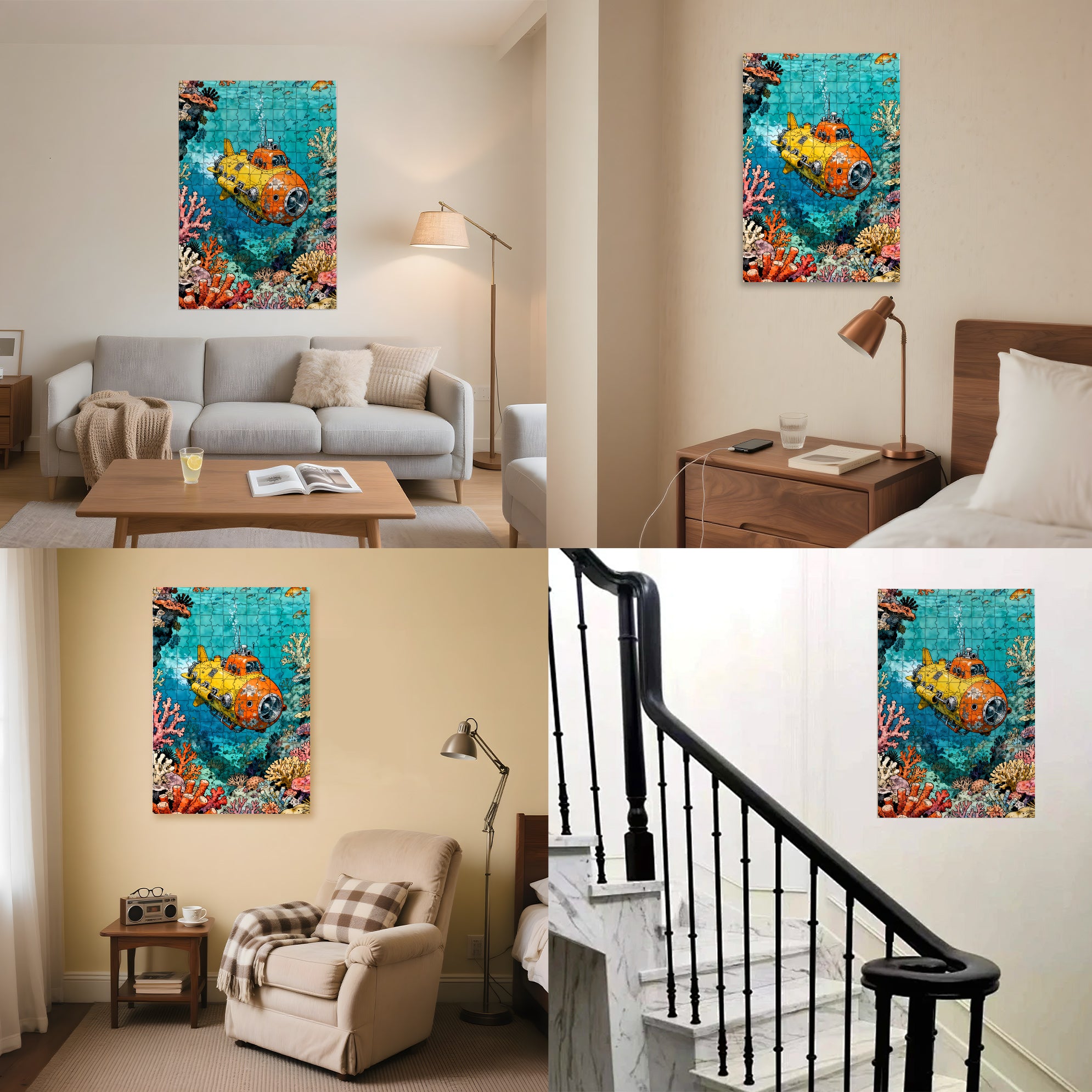 Undersea Adventure 500pcs/1000pcs Jigsaw Puzzle, Scratch-Resistant, Interactive Family Game & Brain-Boosting DIY Decor, Perfect for Halloween, Christmas & New Year Gifts, Family Puzzle Game