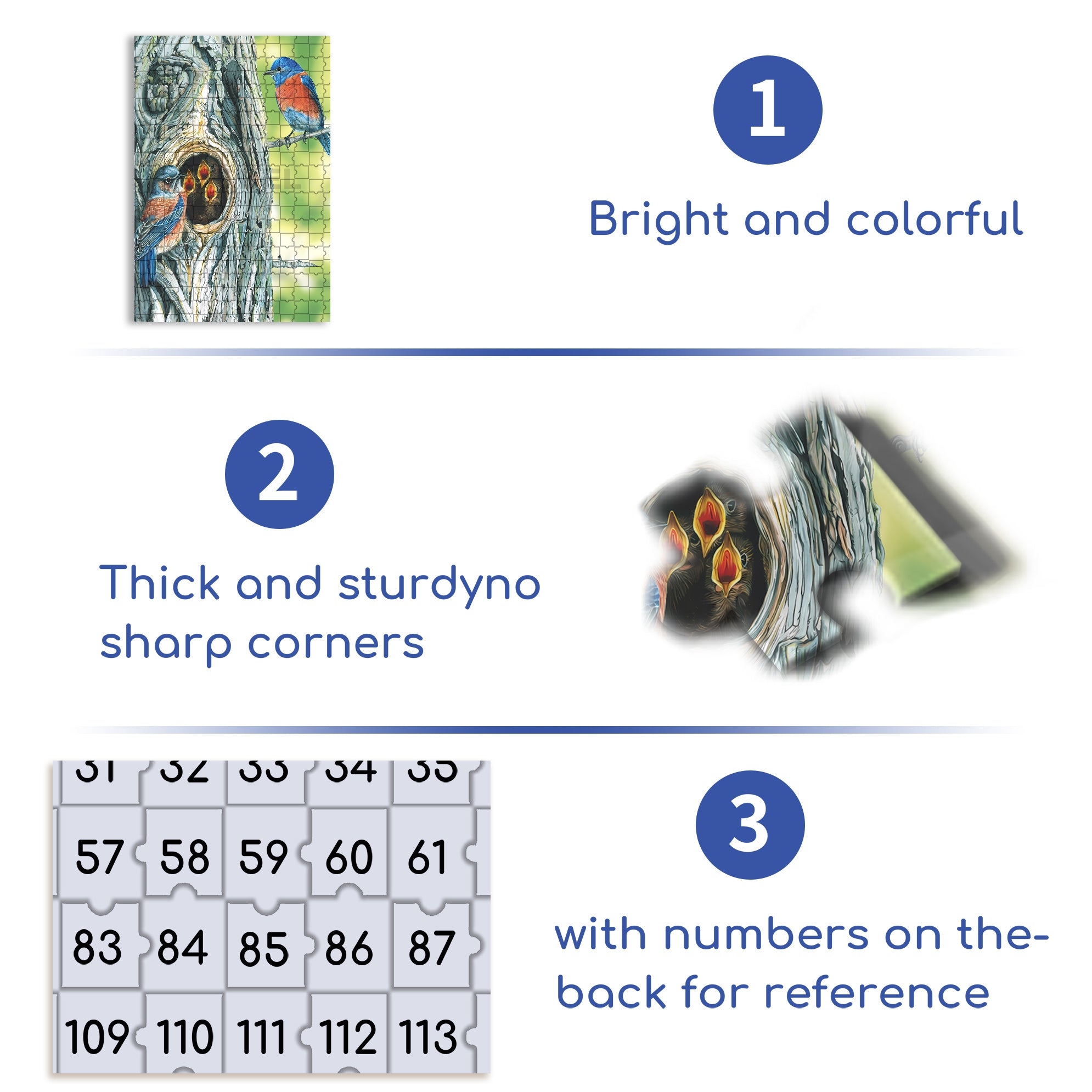 Western Bluebird Mini 500pcs/1000pcs Jigsaw Puzzle, Scratch-Resistant, Interactive Family Game & Brain-Boosting DIY Decor, Perfect for Halloween, Christmas & New Year Gifts, Family Puzzle Game