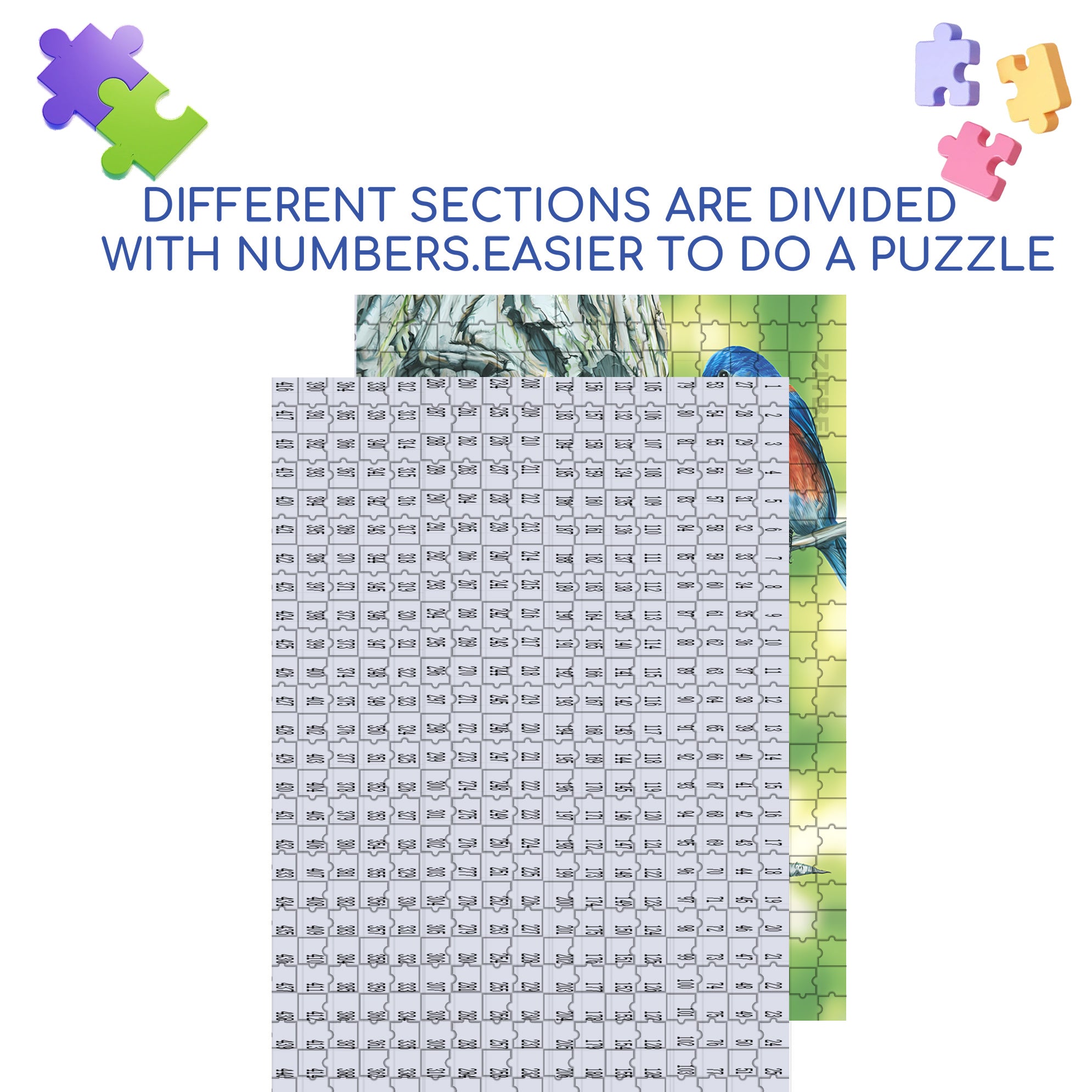 Western Bluebird Mini 500pcs/1000pcs Jigsaw Puzzle, Scratch-Resistant, Interactive Family Game & Brain-Boosting DIY Decor, Perfect for Halloween, Christmas & New Year Gifts, Family Puzzle Game