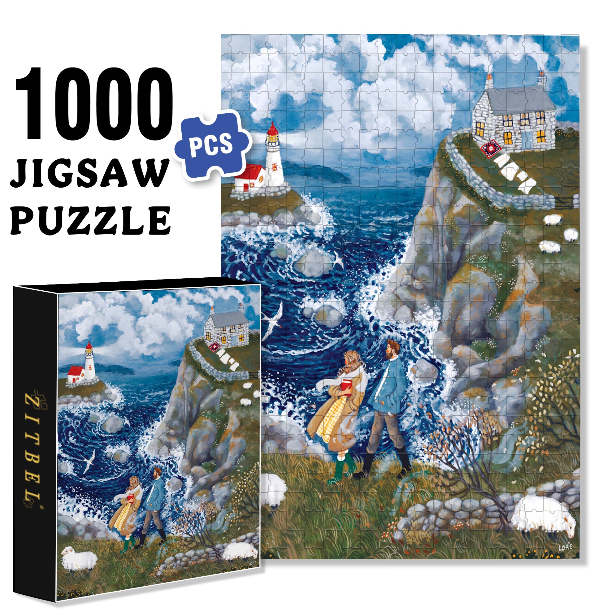 Wind Ridge Cottage 500pcs/1000pcs Jigsaw Puzzle, Scratch-Resistant, Interactive Family Game & Brain-Boosting DIY Decor, Perfect for Halloween, Christmas & New Year Gifts, Family Puzzle Game