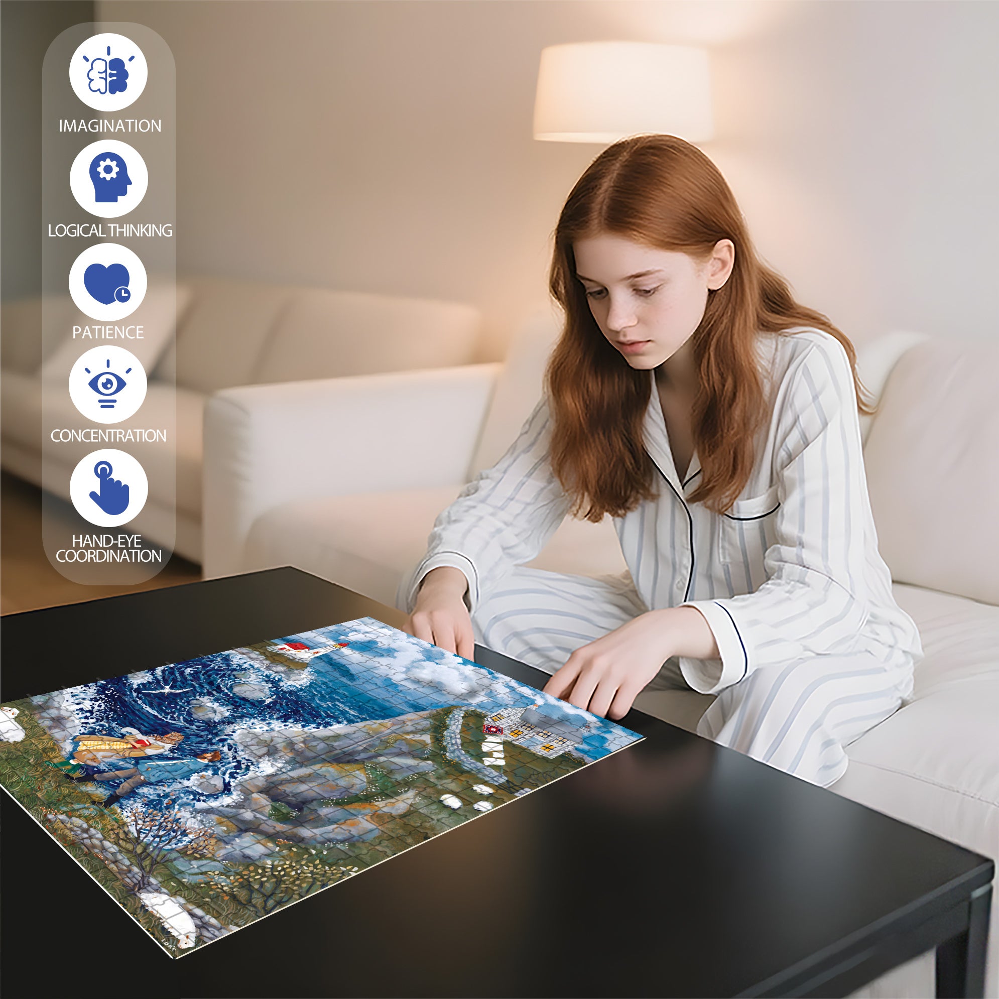 Wind Ridge Cottage 500pcs/1000pcs Jigsaw Puzzle, Scratch-Resistant, Interactive Family Game & Brain-Boosting DIY Decor, Perfect for Halloween, Christmas & New Year Gifts, Family Puzzle Game