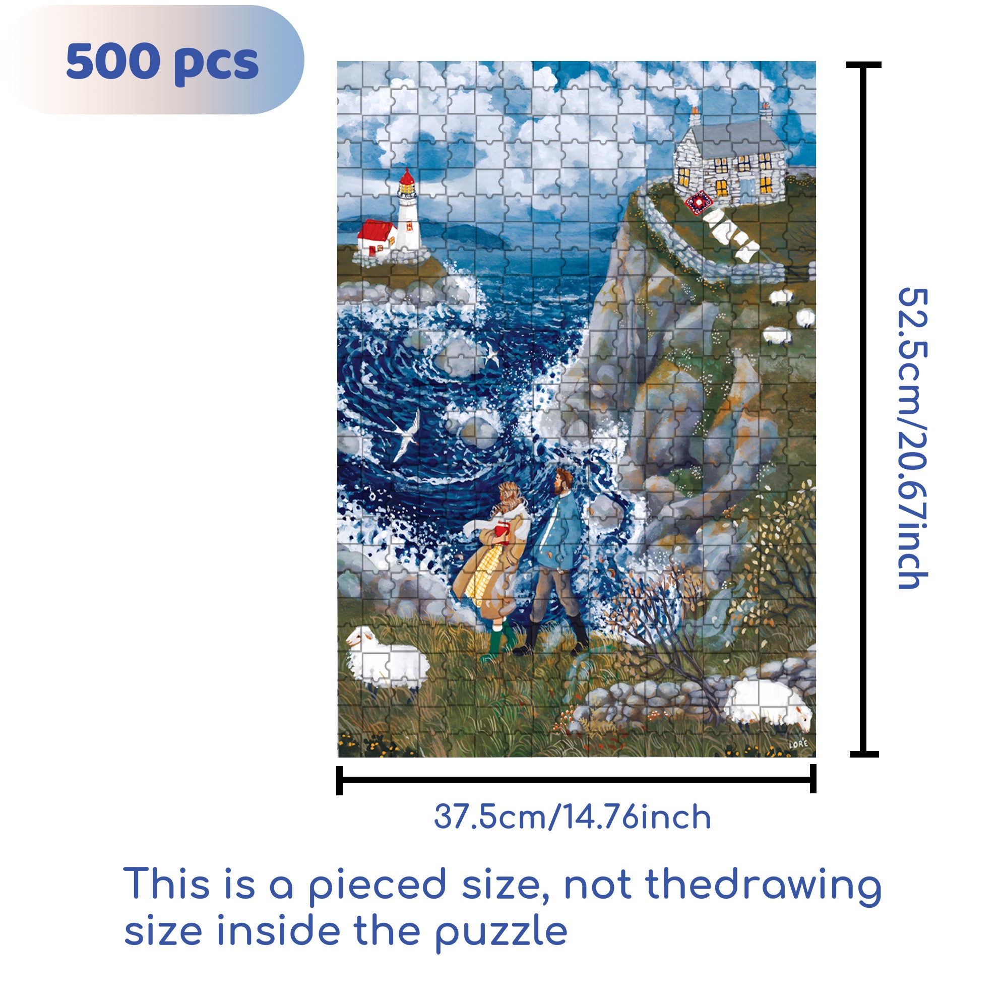 Wind Ridge Cottage 500pcs/1000pcs Jigsaw Puzzle, Scratch-Resistant, Interactive Family Game & Brain-Boosting DIY Decor, Perfect for Halloween, Christmas & New Year Gifts, Family Puzzle Game