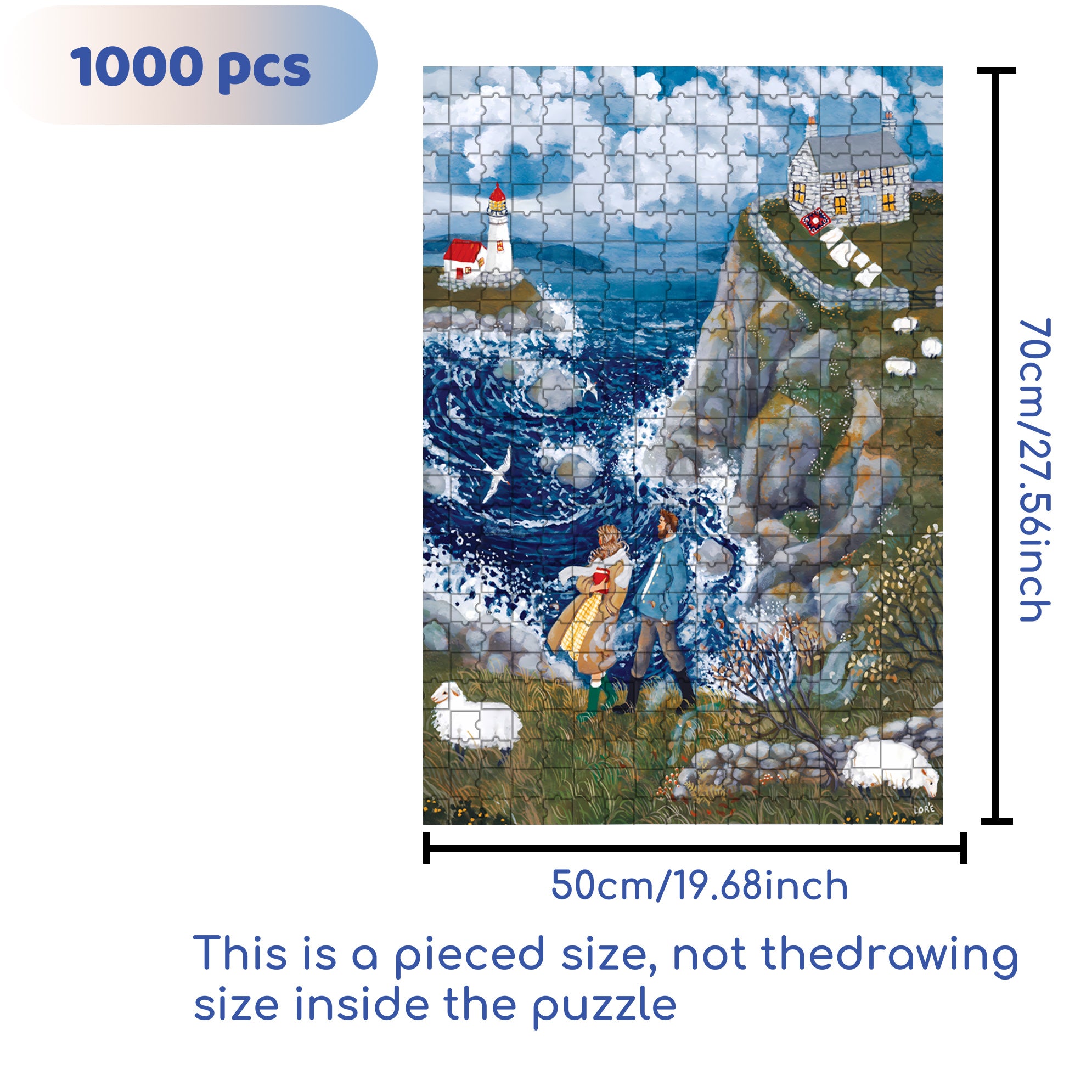 Wind Ridge Cottage 500pcs/1000pcs Jigsaw Puzzle, Scratch-Resistant, Interactive Family Game & Brain-Boosting DIY Decor, Perfect for Halloween, Christmas & New Year Gifts, Family Puzzle Game