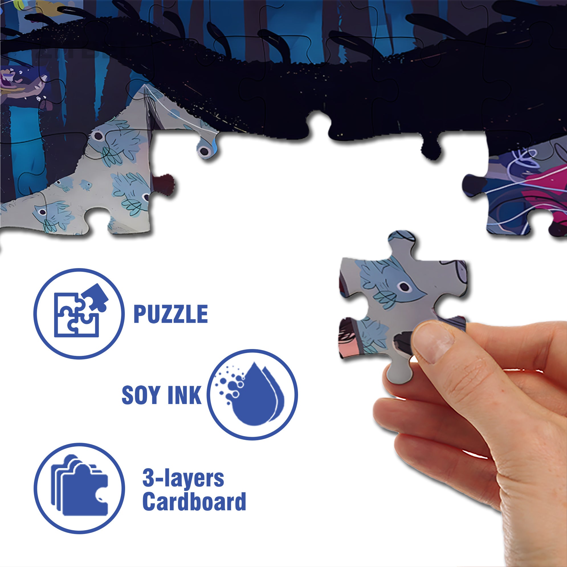 A Night Of Terror 500pcs/1000pcs Jigsaw Puzzle, Scratch-Resistant, Interactive Family Game & Brain-Boosting DIY Decor, Perfect for Halloween, Christmas & New Year Gifts, Family Puzzle Game