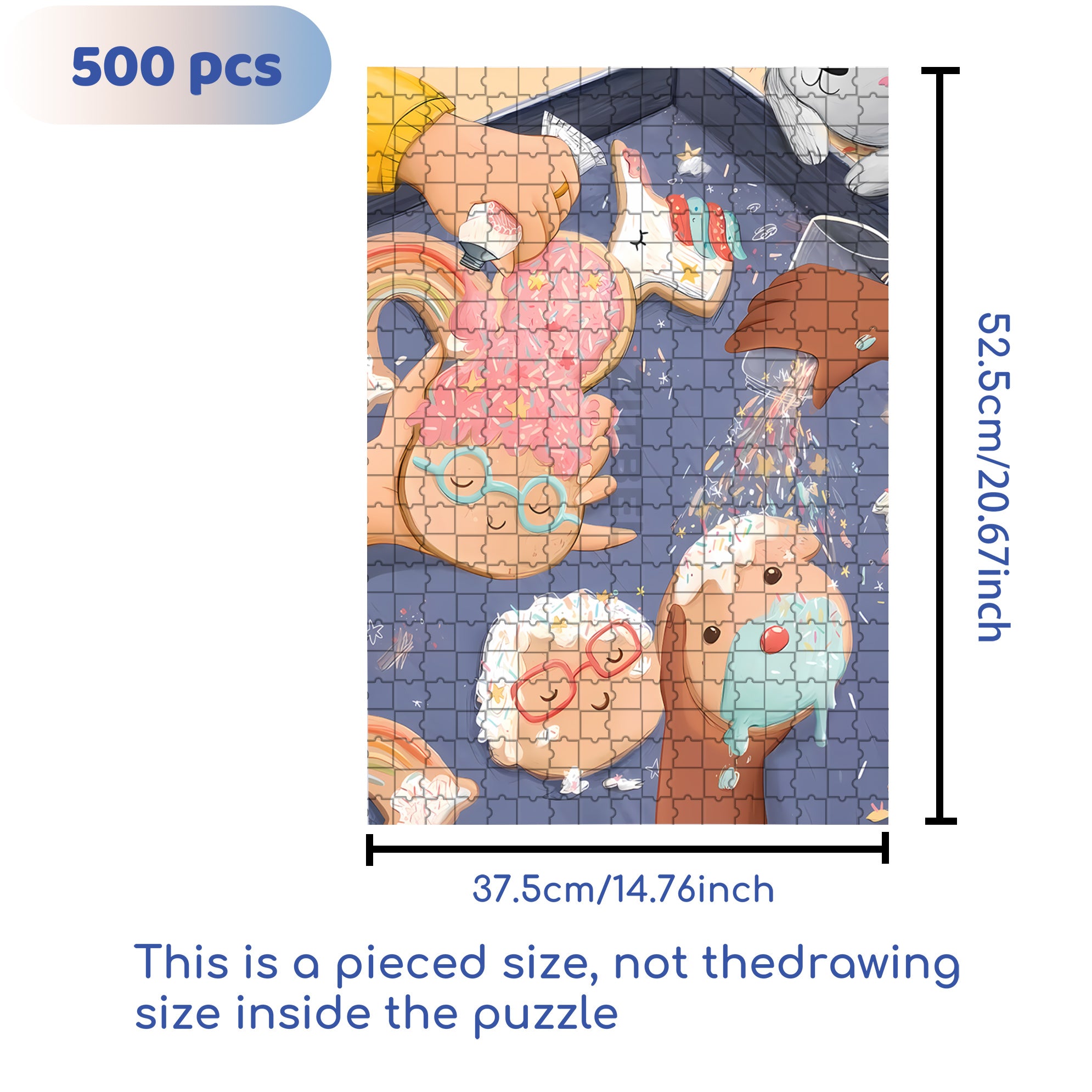 Add Some Sugar 500pcs/1000pcs Jigsaw Puzzle, Scratch-Resistant, Interactive Family Game & Brain-Boosting DIY Decor, Perfect for Halloween, Christmas & New Year Gifts, Family Puzzle Game