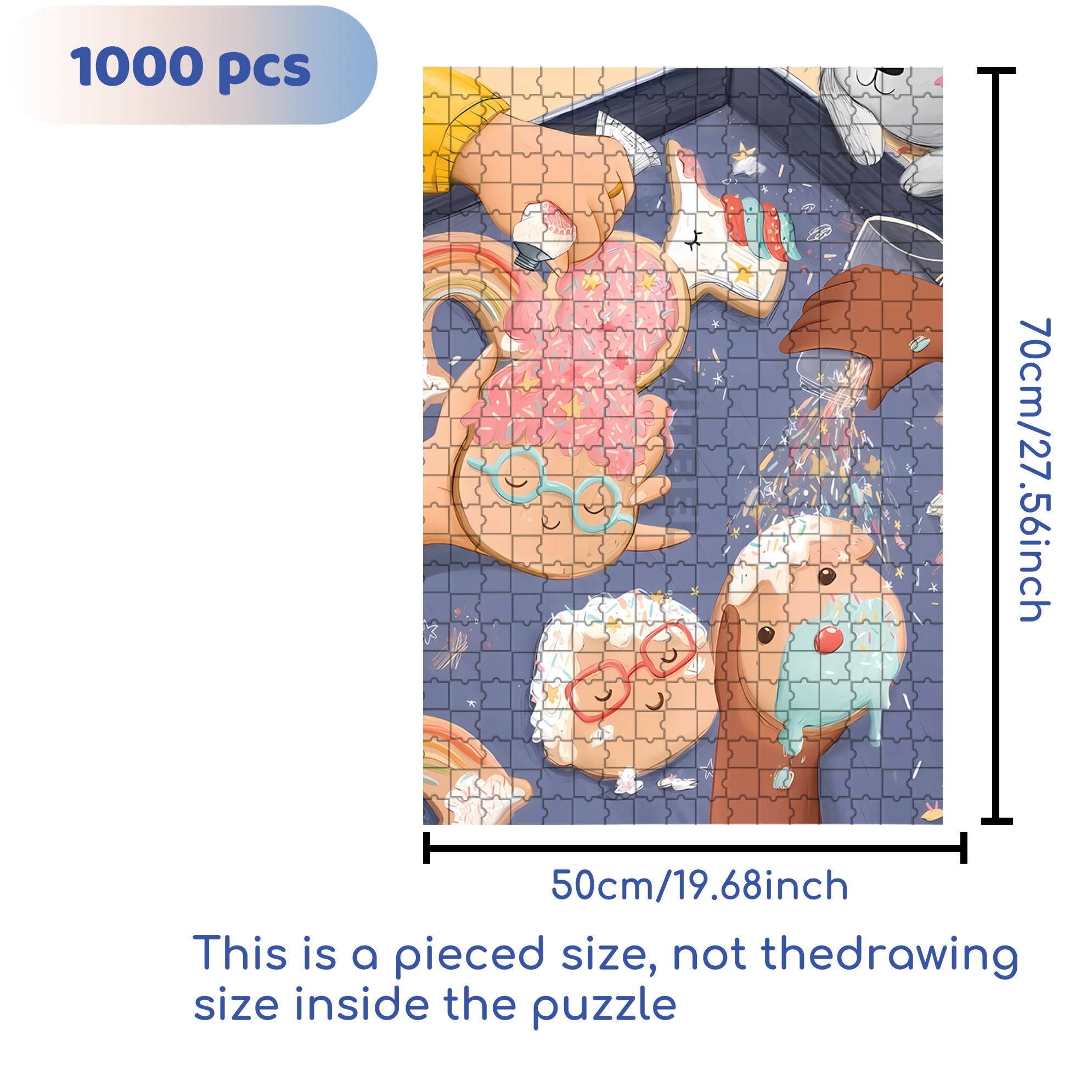 Add Some Sugar 500pcs/1000pcs Jigsaw Puzzle, Scratch-Resistant, Interactive Family Game & Brain-Boosting DIY Decor, Perfect for Halloween, Christmas & New Year Gifts, Family Puzzle Game
