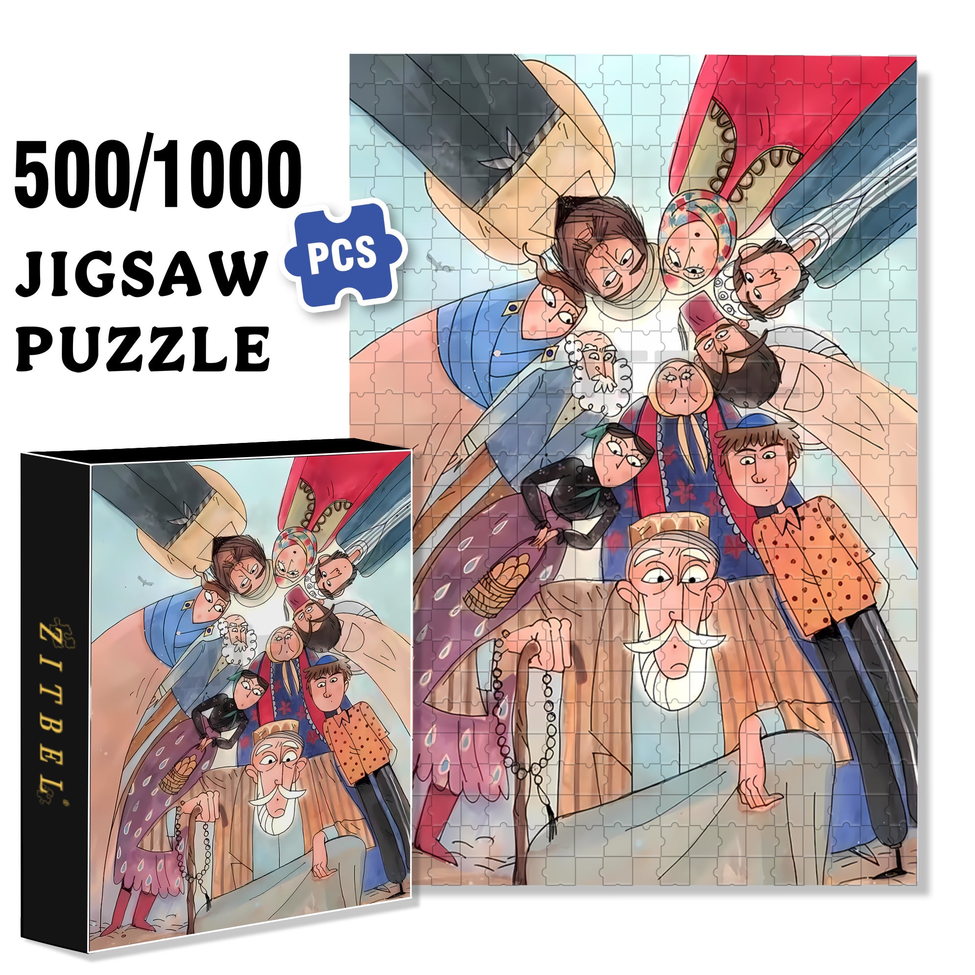 Are U OK 500pcs/1000pcs Jigsaw Puzzle, Scratch-Resistant, Interactive Family Game & Brain-Boosting DIY Decor, Perfect for Halloween, Christmas & New Year Gifts, Family Puzzle Game