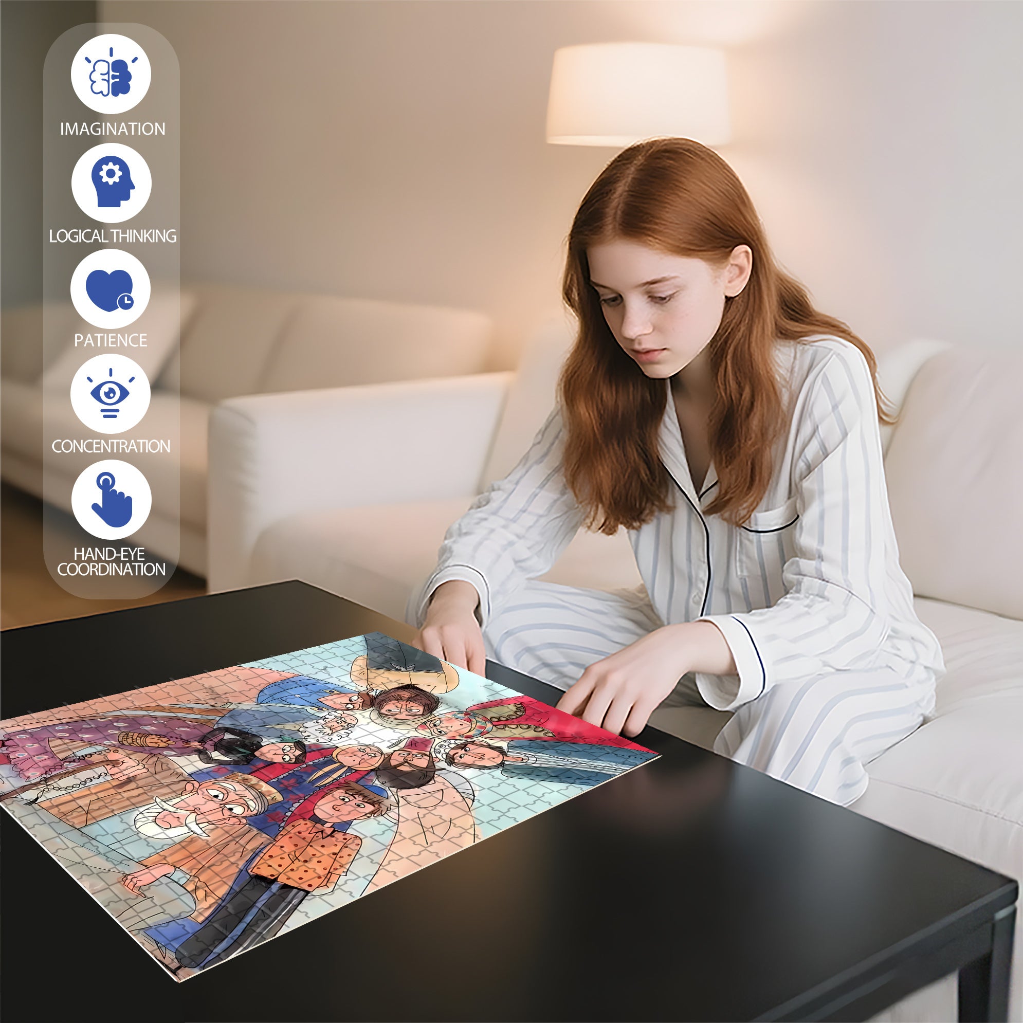 Are U OK 500pcs/1000pcs Jigsaw Puzzle, Scratch-Resistant, Interactive Family Game & Brain-Boosting DIY Decor, Perfect for Halloween, Christmas & New Year Gifts, Family Puzzle Game