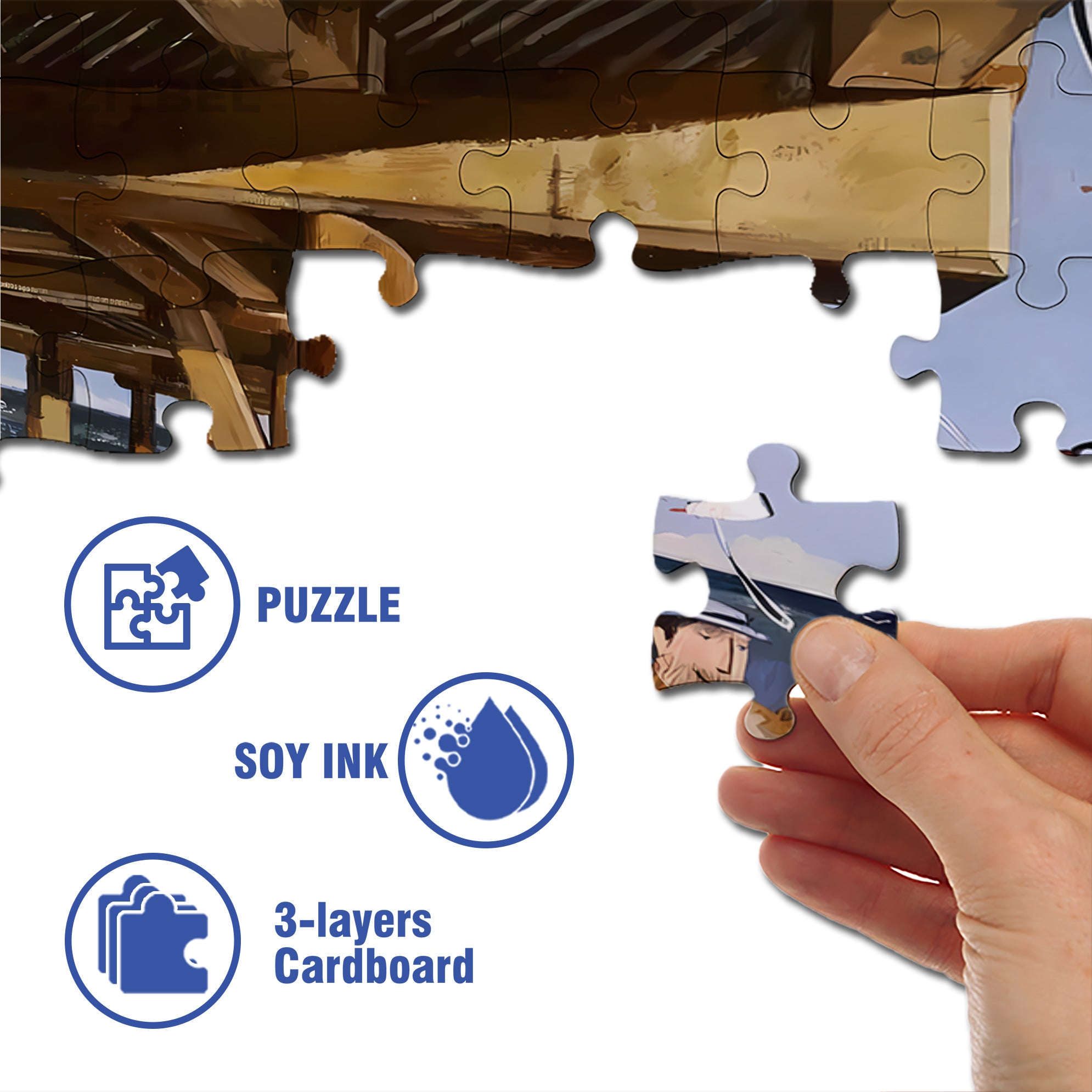 Beach Vacation 500pcs/1000pcs Jigsaw Puzzle, Scratch-Resistant, Interactive Family Game & Brain-Boosting DIY Decor, Perfect for Halloween, Christmas & New Year Gifts, Family Puzzle Game