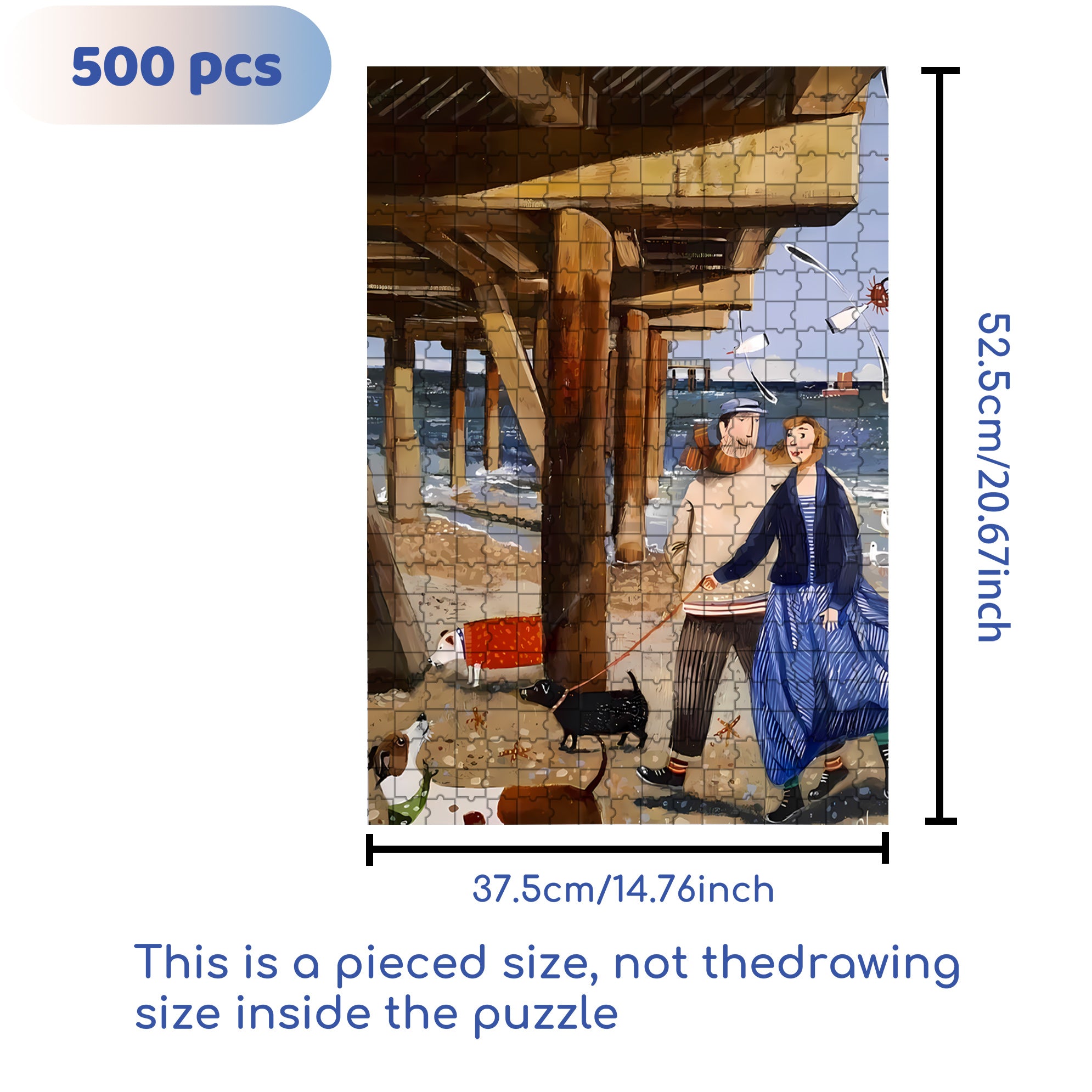 Beach Vacation 500pcs/1000pcs Jigsaw Puzzle, Scratch-Resistant, Interactive Family Game & Brain-Boosting DIY Decor, Perfect for Halloween, Christmas & New Year Gifts, Family Puzzle Game