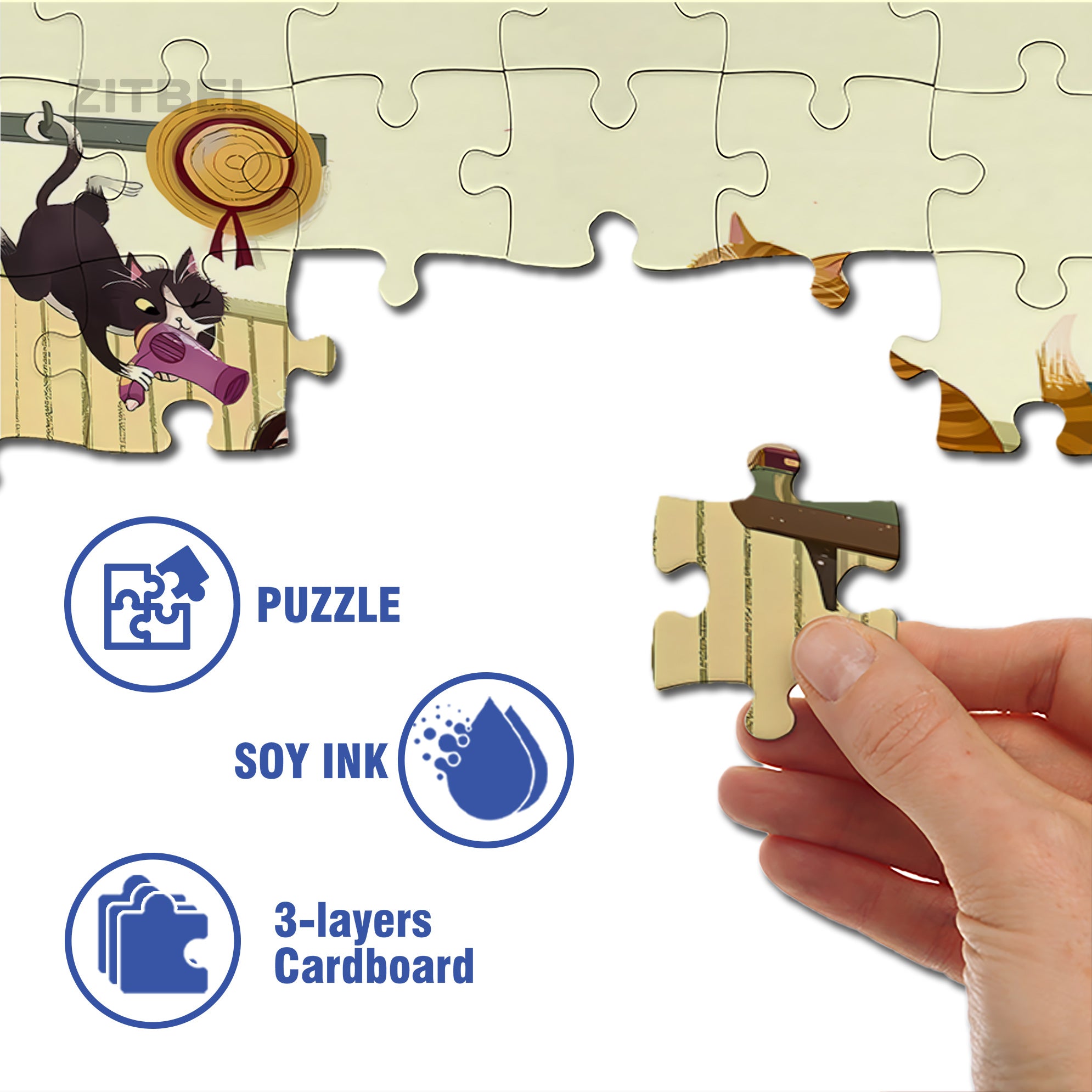 Blow Dry  My Hair 500pcs/1000pcs Jigsaw Puzzle, Scratch-Resistant, Interactive Family Game & Brain-Boosting DIY Decor, Perfect for Halloween, Christmas & New Year Gifts, Family Puzzle Game
