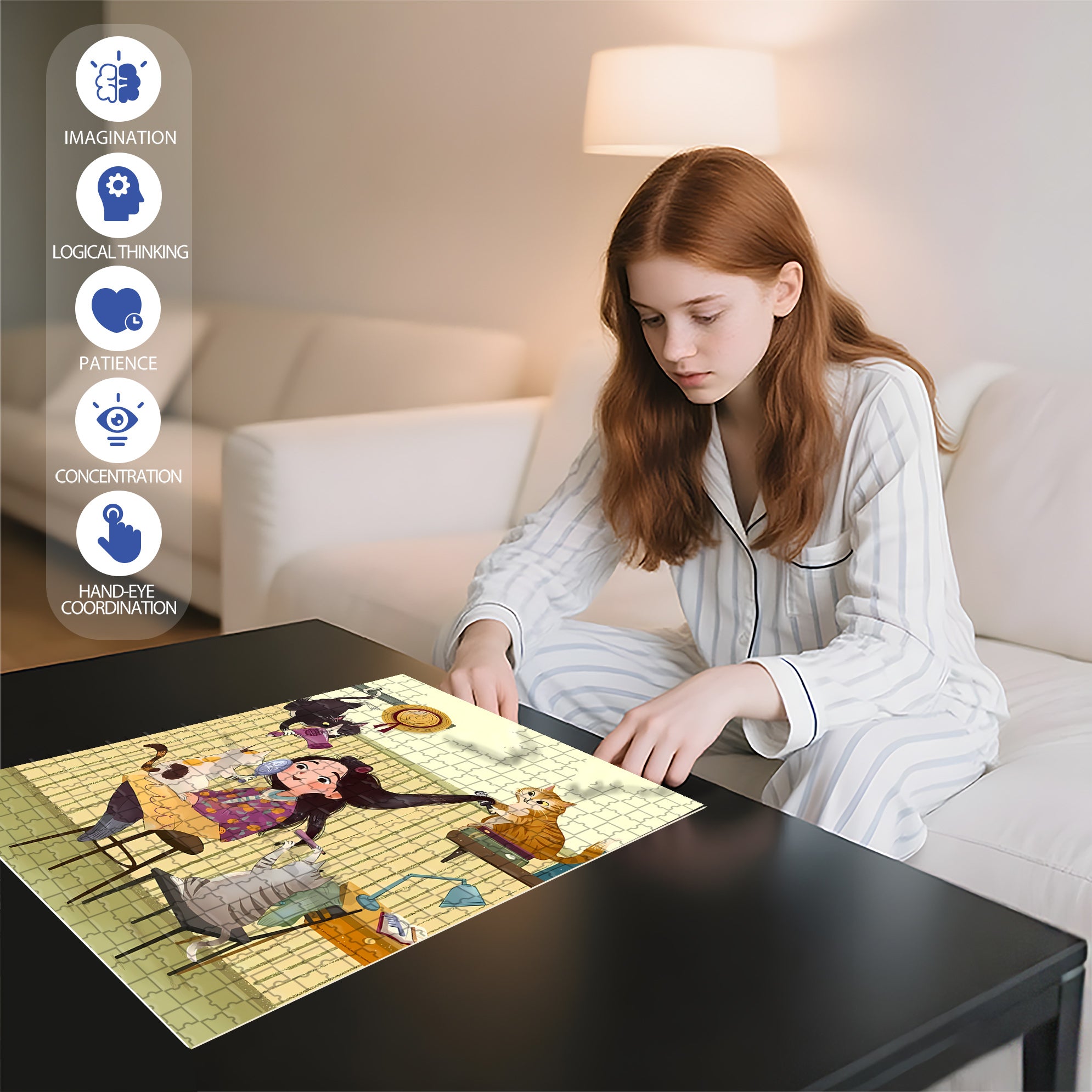 Blow Dry  My Hair 500pcs/1000pcs Jigsaw Puzzle, Scratch-Resistant, Interactive Family Game & Brain-Boosting DIY Decor, Perfect for Halloween, Christmas & New Year Gifts, Family Puzzle Game