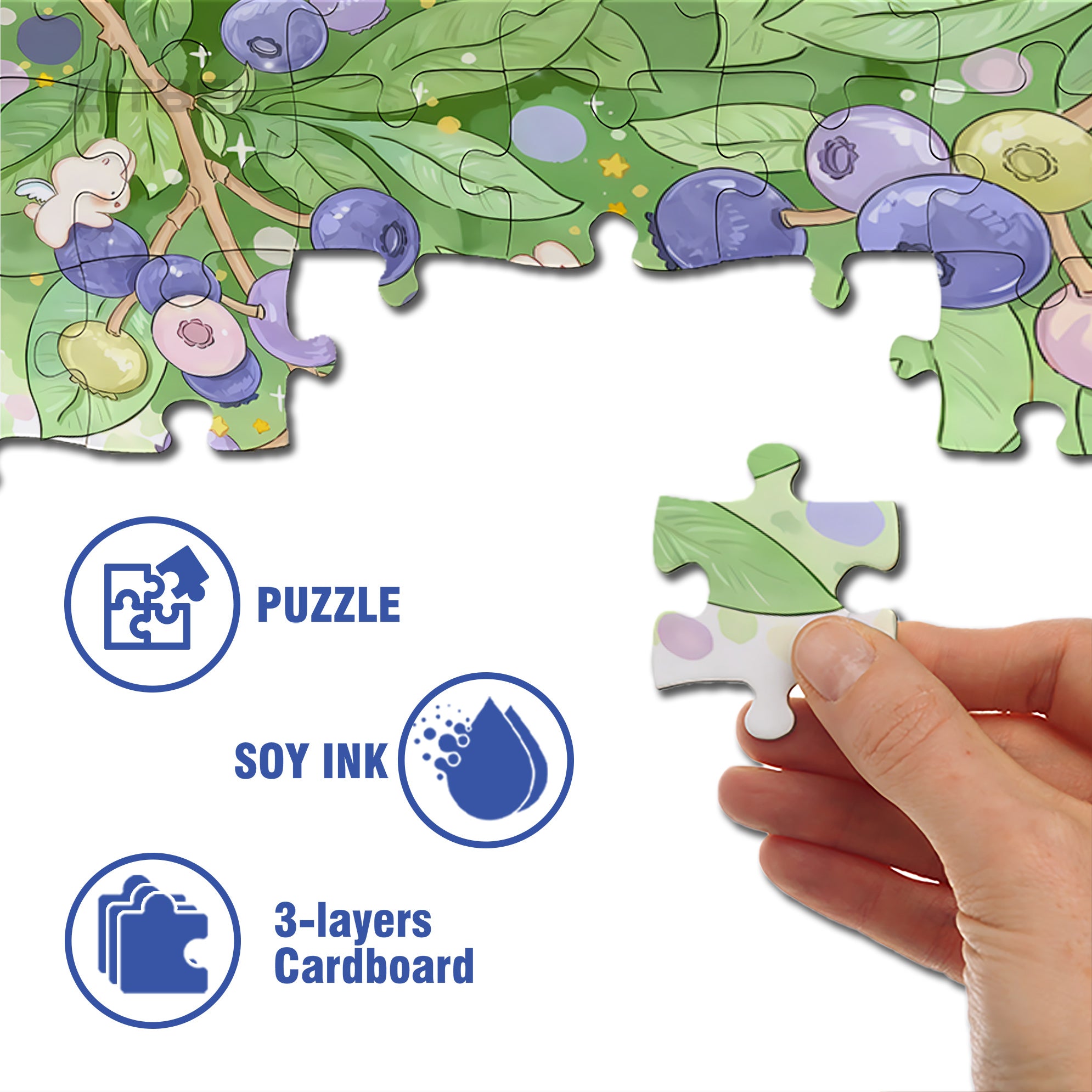 Blueberry Elf 500pcs/1000pcs Jigsaw Puzzle, Scratch-Resistant, Interactive Family Game & Brain-Boosting DIY Decor, Perfect for Halloween, Christmas & New Year Gifts, Family Puzzle Game