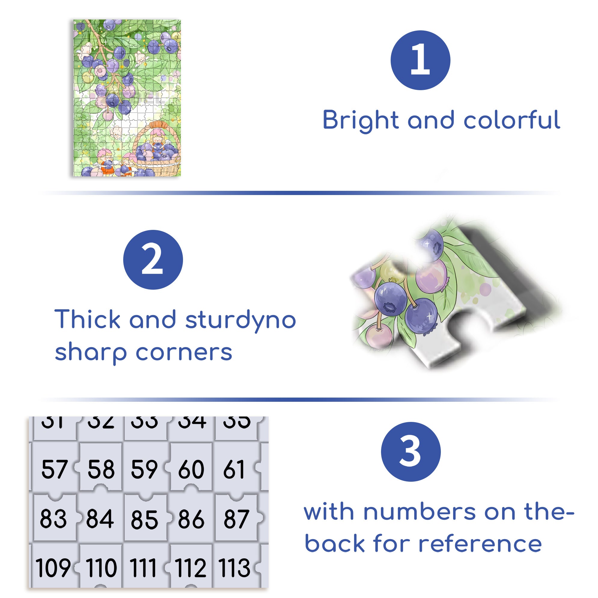 Blueberry Elf 500pcs/1000pcs Jigsaw Puzzle, Scratch-Resistant, Interactive Family Game & Brain-Boosting DIY Decor, Perfect for Halloween, Christmas & New Year Gifts, Family Puzzle Game