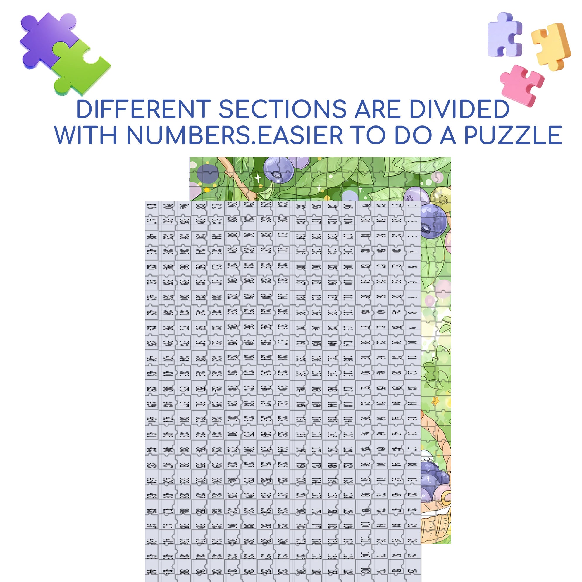 Blueberry Elf 500pcs/1000pcs Jigsaw Puzzle, Scratch-Resistant, Interactive Family Game & Brain-Boosting DIY Decor, Perfect for Halloween, Christmas & New Year Gifts, Family Puzzle Game