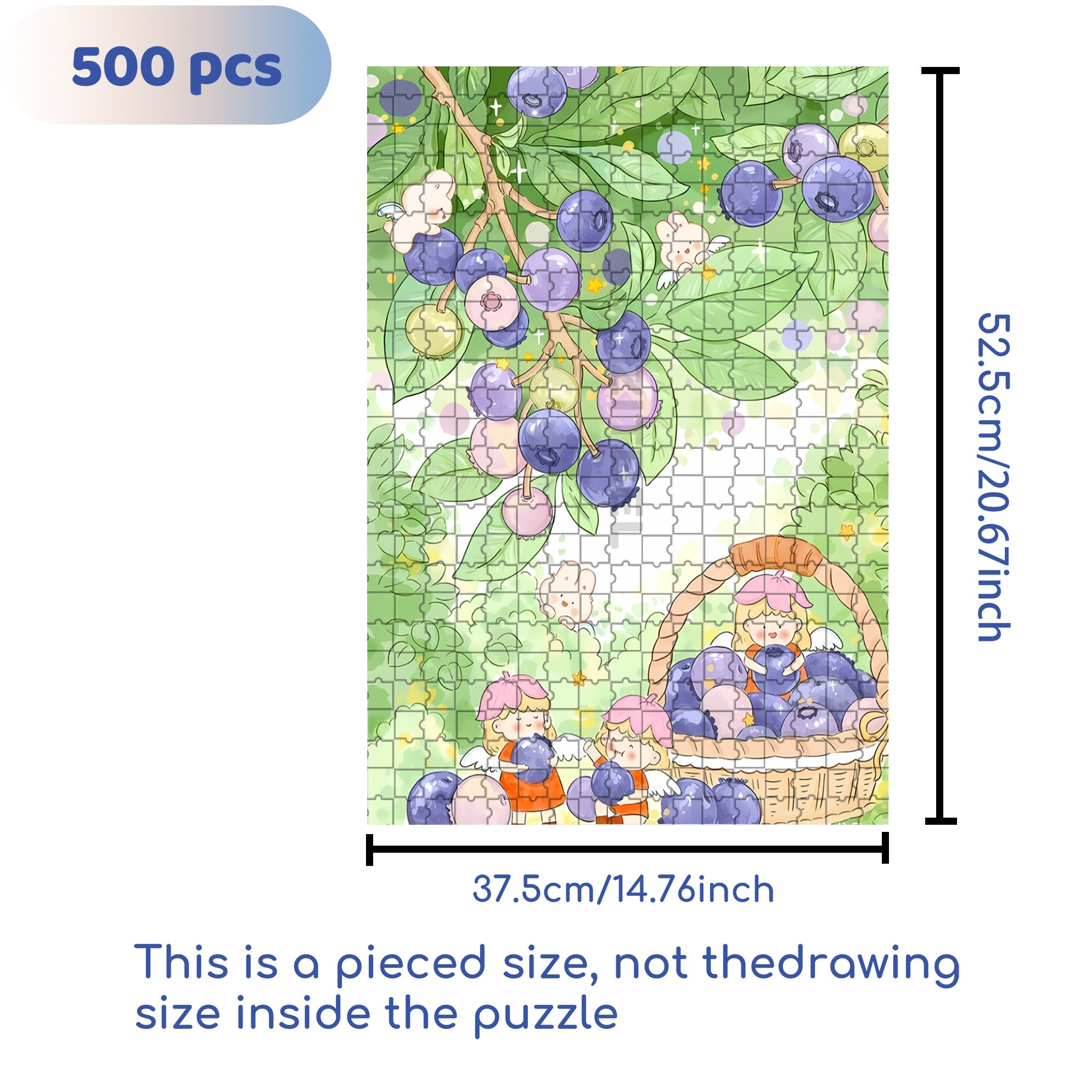Blueberry Elf 500pcs/1000pcs Jigsaw Puzzle, Scratch-Resistant, Interactive Family Game & Brain-Boosting DIY Decor, Perfect for Halloween, Christmas & New Year Gifts, Family Puzzle Game