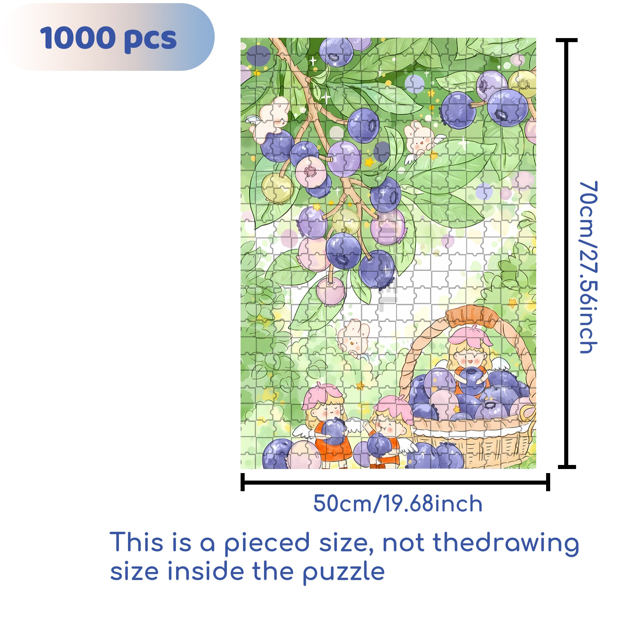 Blueberry Elf 500pcs/1000pcs Jigsaw Puzzle, Scratch-Resistant, Interactive Family Game & Brain-Boosting DIY Decor, Perfect for Halloween, Christmas & New Year Gifts, Family Puzzle Game