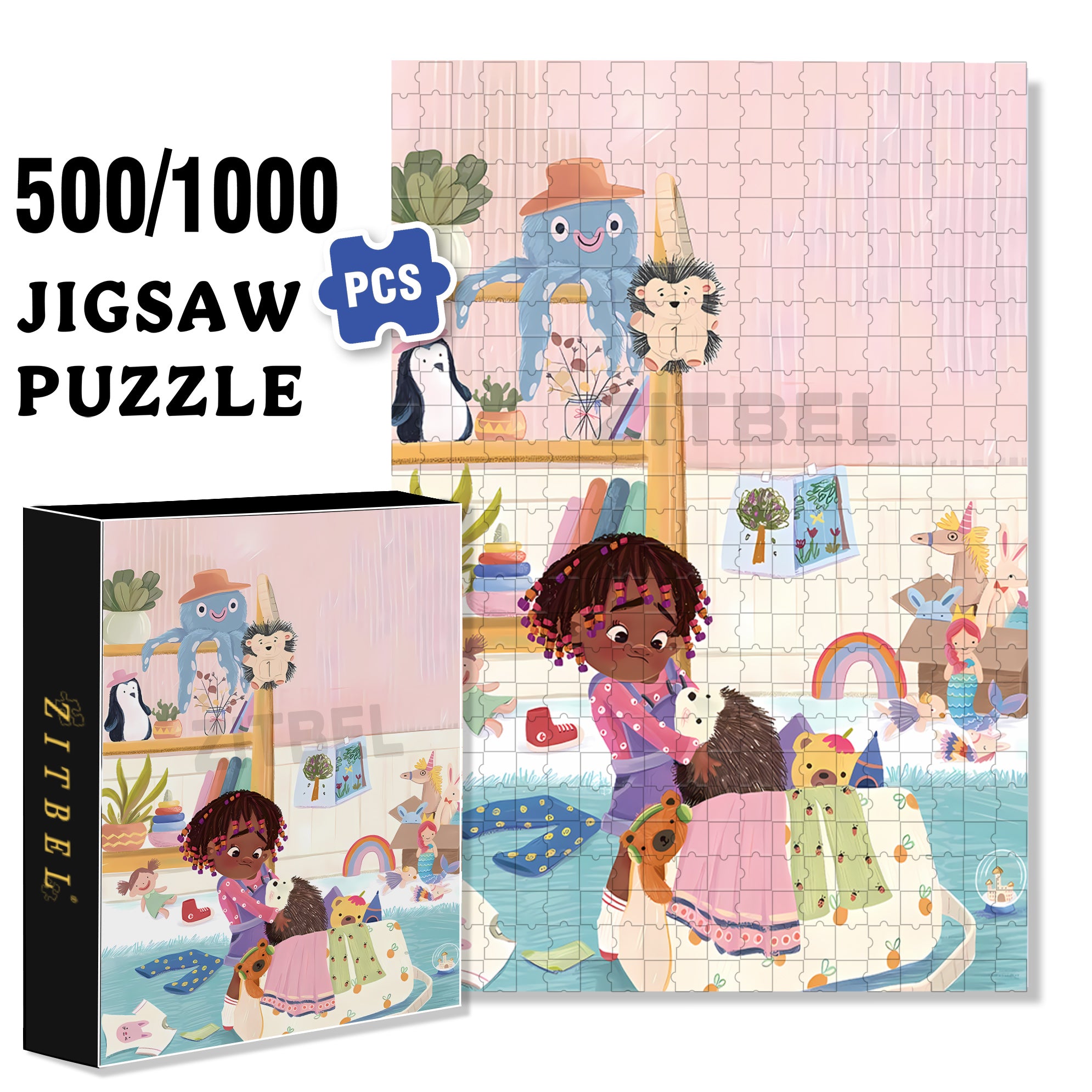 Boo 500pcs/1000pcs Jigsaw Puzzle, Scratch-Resistant, Interactive Family Game & Brain-Boosting DIY Decor, Perfect for Halloween, Christmas & New Year Gifts, Family Puzzle Game