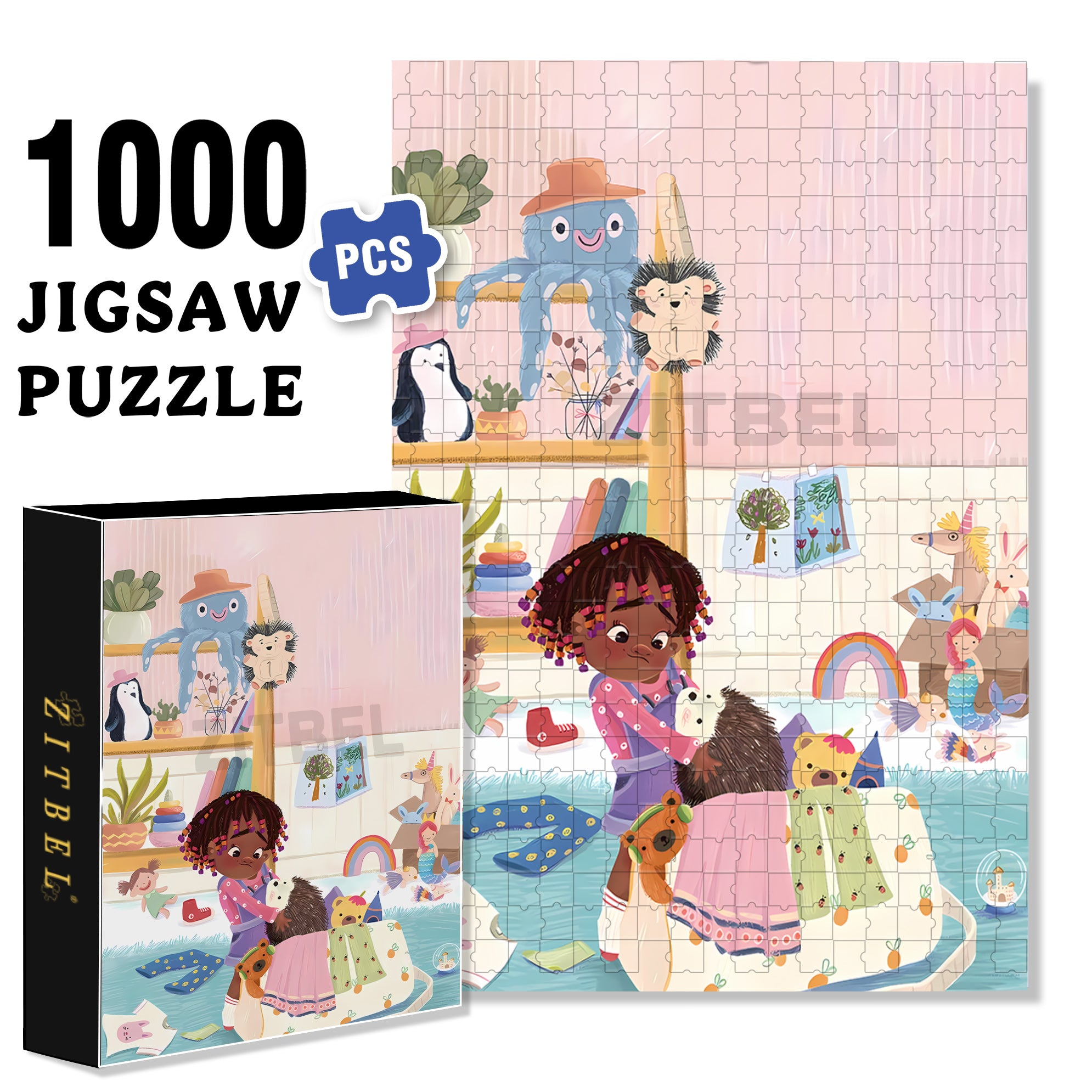 Boo 500pcs/1000pcs Jigsaw Puzzle, Scratch-Resistant, Interactive Family Game & Brain-Boosting DIY Decor, Perfect for Halloween, Christmas & New Year Gifts, Family Puzzle Game