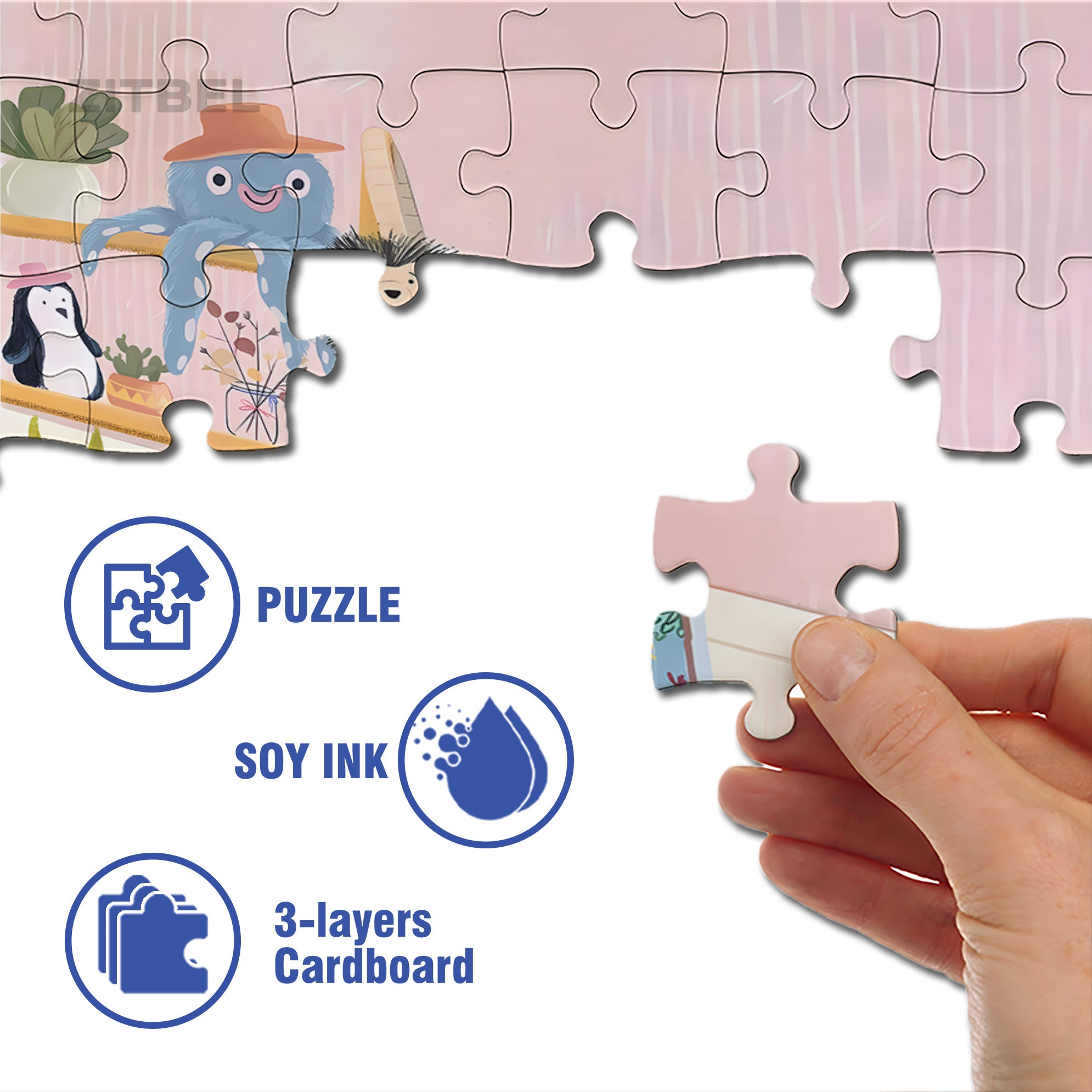 Boo 500pcs/1000pcs Jigsaw Puzzle, Scratch-Resistant, Interactive Family Game & Brain-Boosting DIY Decor, Perfect for Halloween, Christmas & New Year Gifts, Family Puzzle Game
