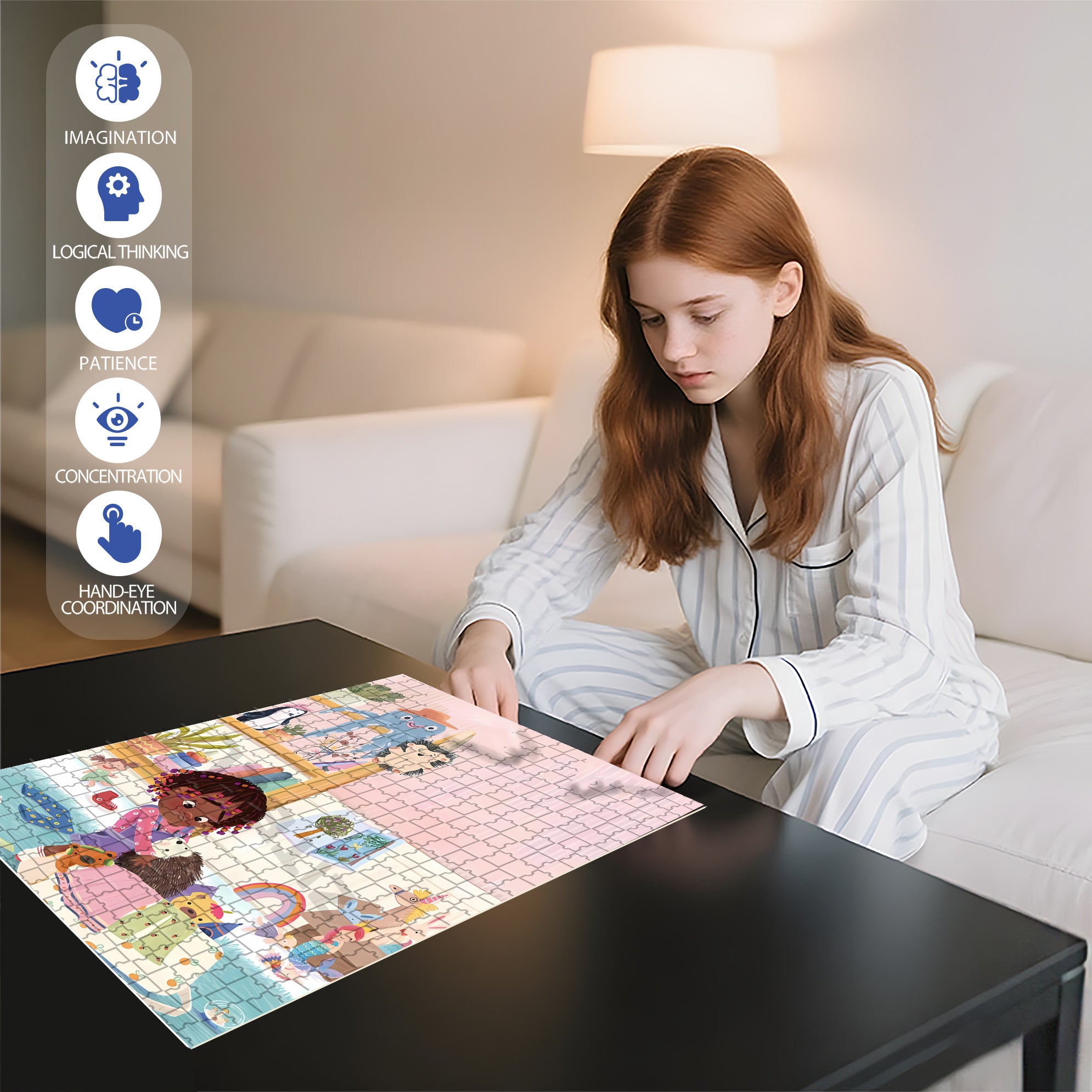 Boo 500pcs/1000pcs Jigsaw Puzzle, Scratch-Resistant, Interactive Family Game & Brain-Boosting DIY Decor, Perfect for Halloween, Christmas & New Year Gifts, Family Puzzle Game