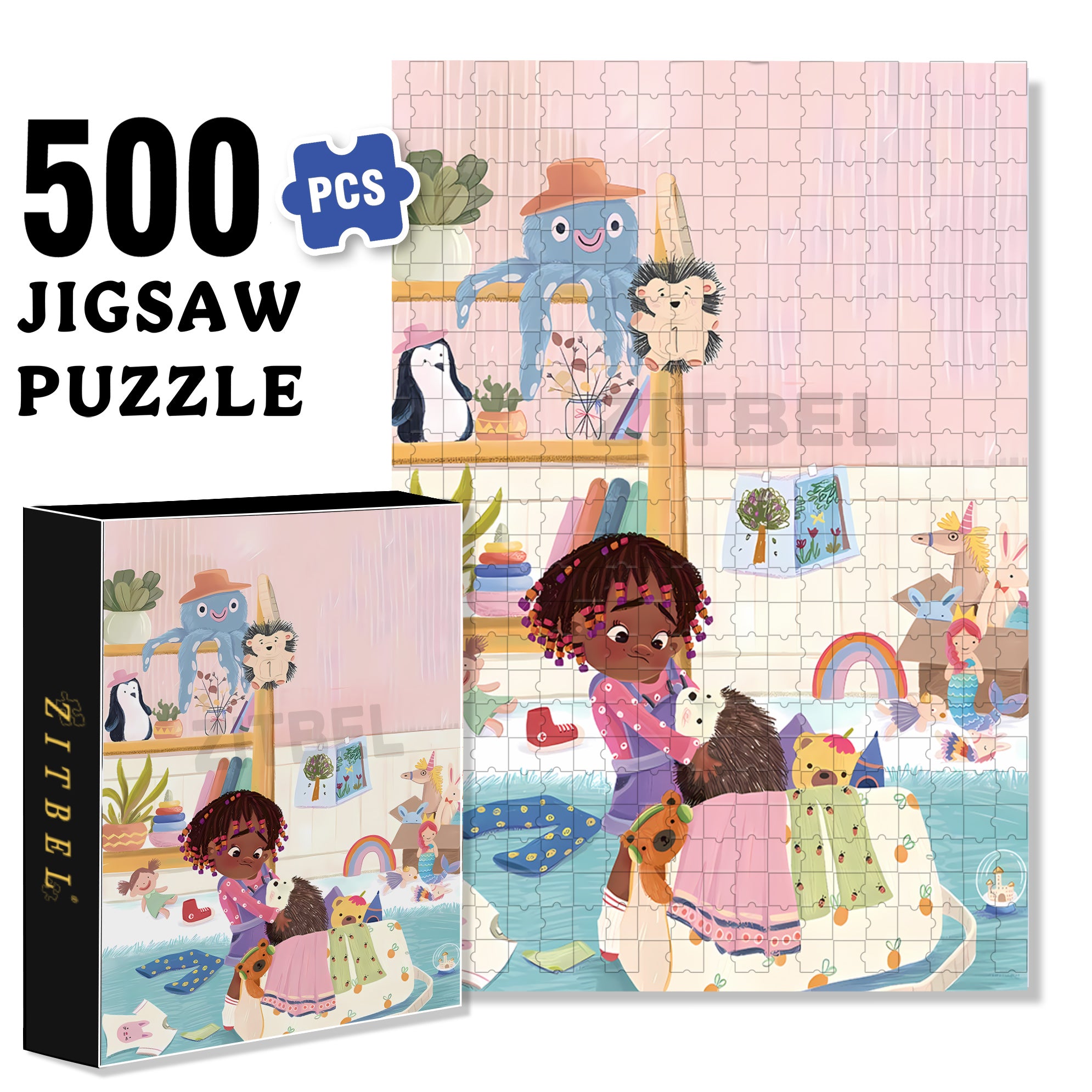 Boo 500pcs/1000pcs Jigsaw Puzzle, Scratch-Resistant, Interactive Family Game & Brain-Boosting DIY Decor, Perfect for Halloween, Christmas & New Year Gifts, Family Puzzle Game