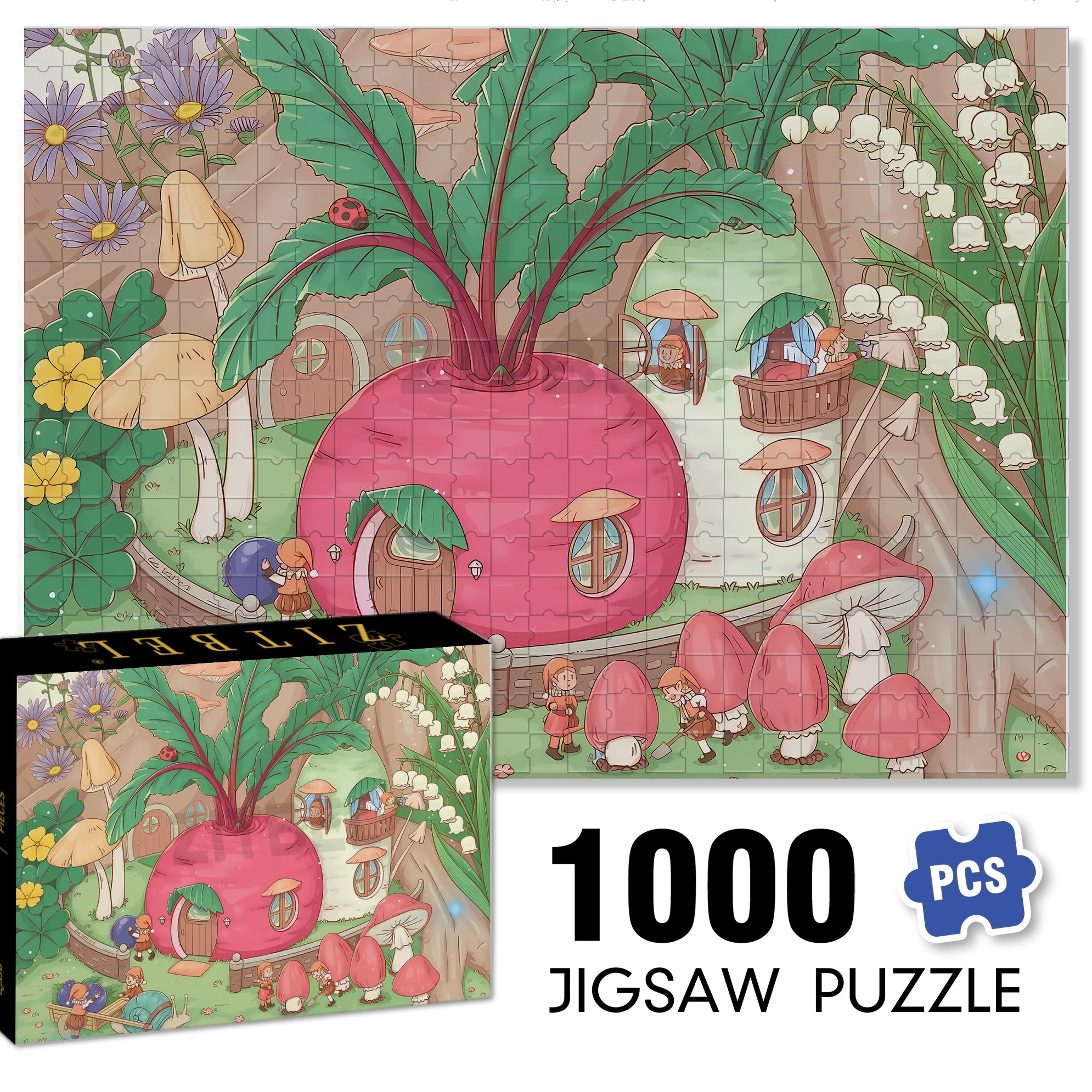 Carrot Paradise 500pcs/1000pcs Jigsaw Puzzle, Scratch-Resistant, Interactive Family Game & Brain-Boosting DIY Decor, Perfect for Halloween, Christmas & New Year Gifts, Family Puzzle Game