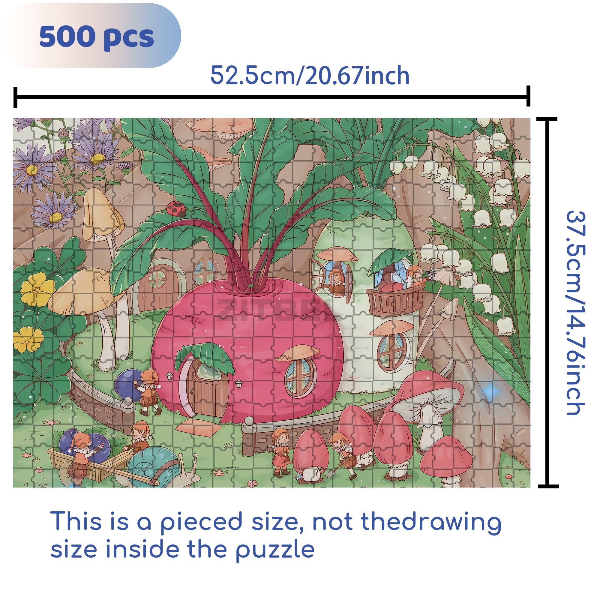 Carrot Paradise 500pcs/1000pcs Jigsaw Puzzle, Scratch-Resistant, Interactive Family Game & Brain-Boosting DIY Decor, Perfect for Halloween, Christmas & New Year Gifts, Family Puzzle Game